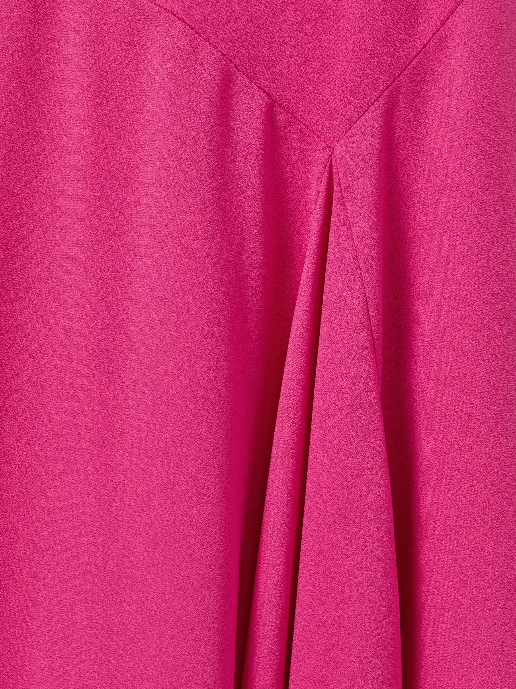 Florere Crepe Asymmetric Midi Dress in Deep Pink - Image 6 of 6