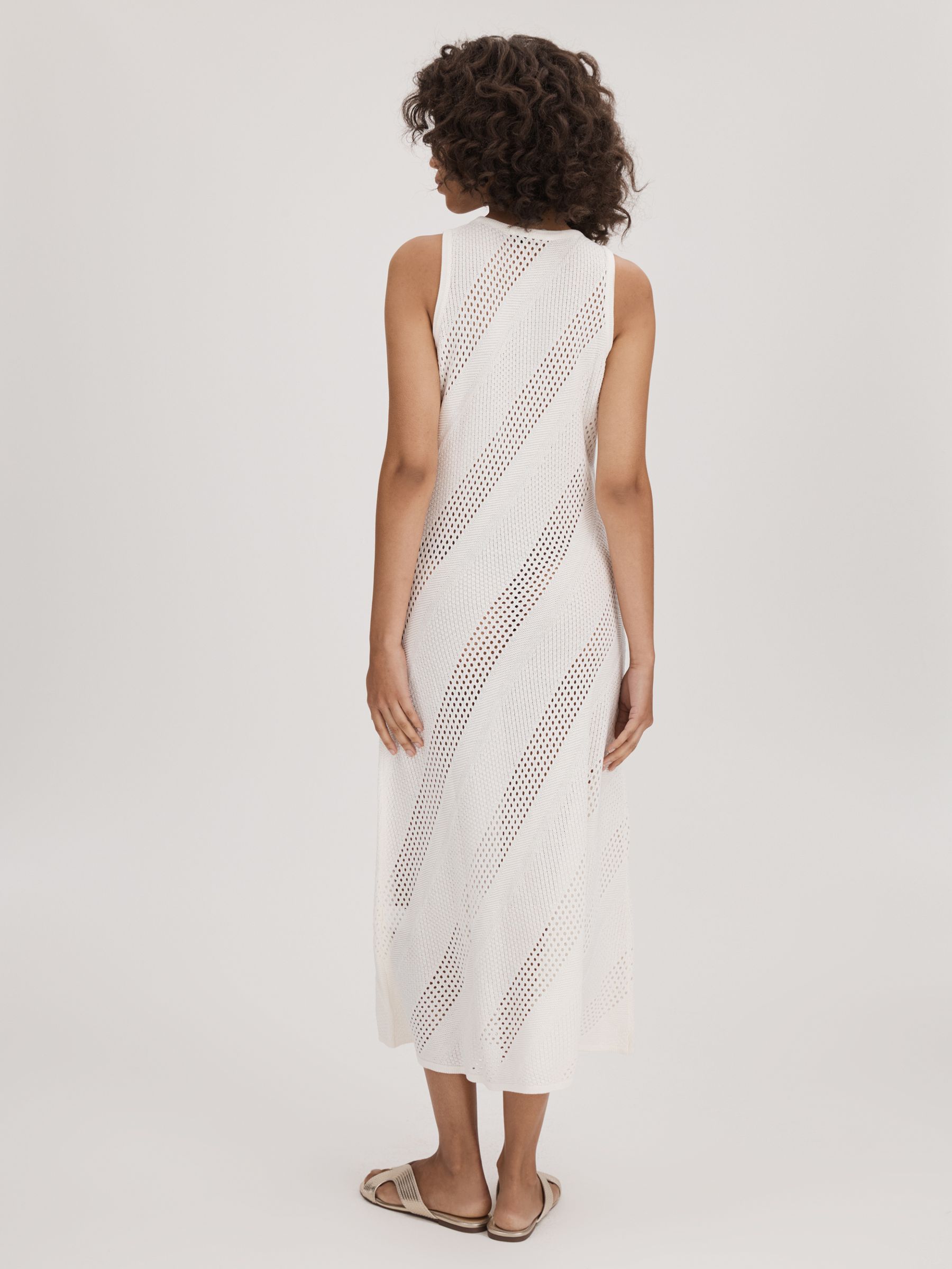 Florere Crochet Midi Dress in Ivory - Image 4 of 5