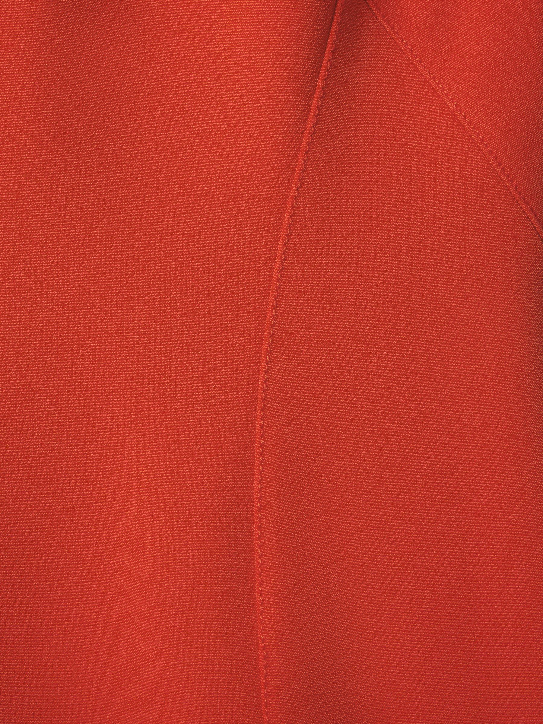Florere Crepe Fitted Midi Dress in Deep Coral - Image 6 of 6