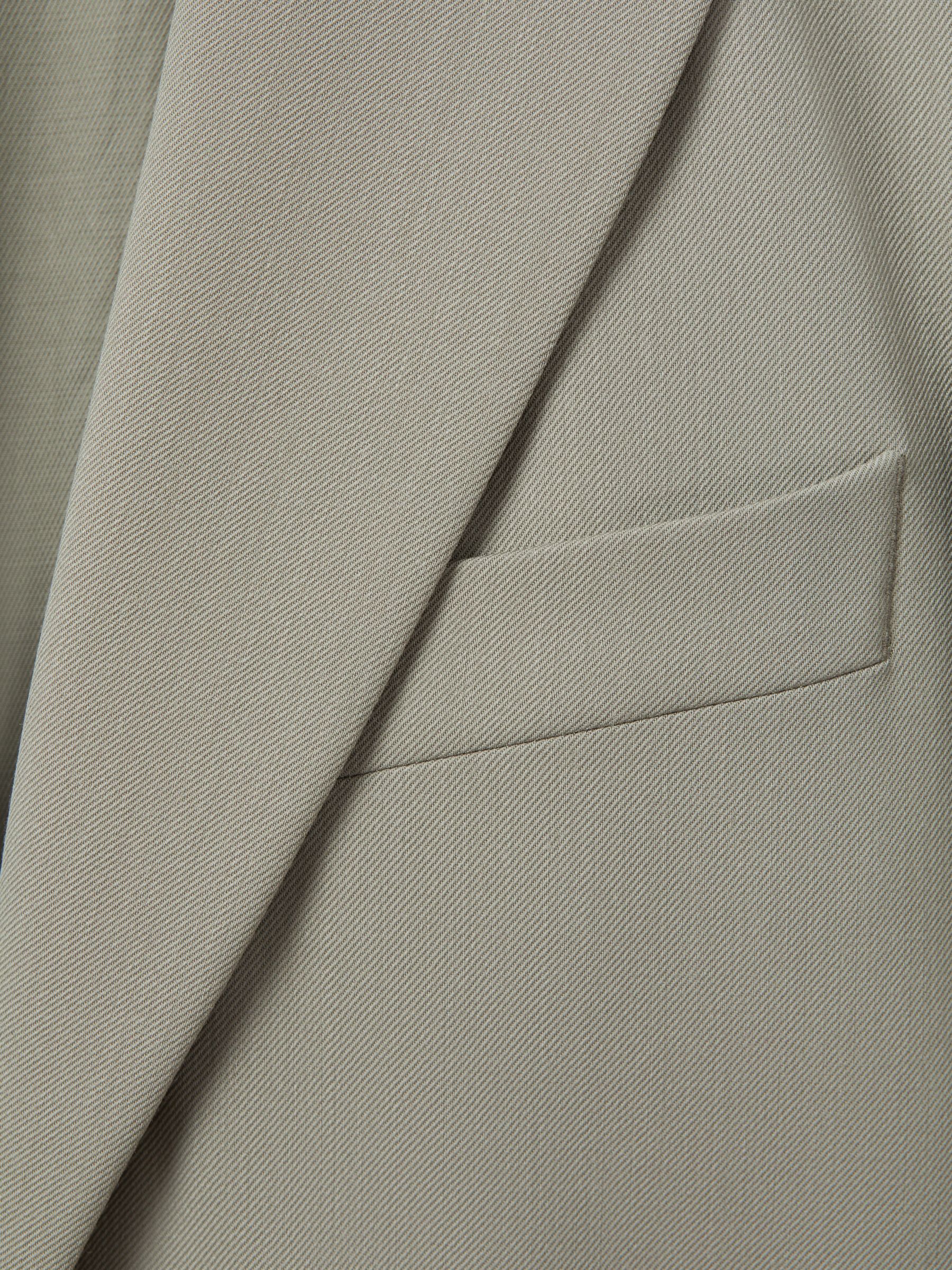 Wool Blend Single Breasted Suit Blazer in Green - Image 6 of 6