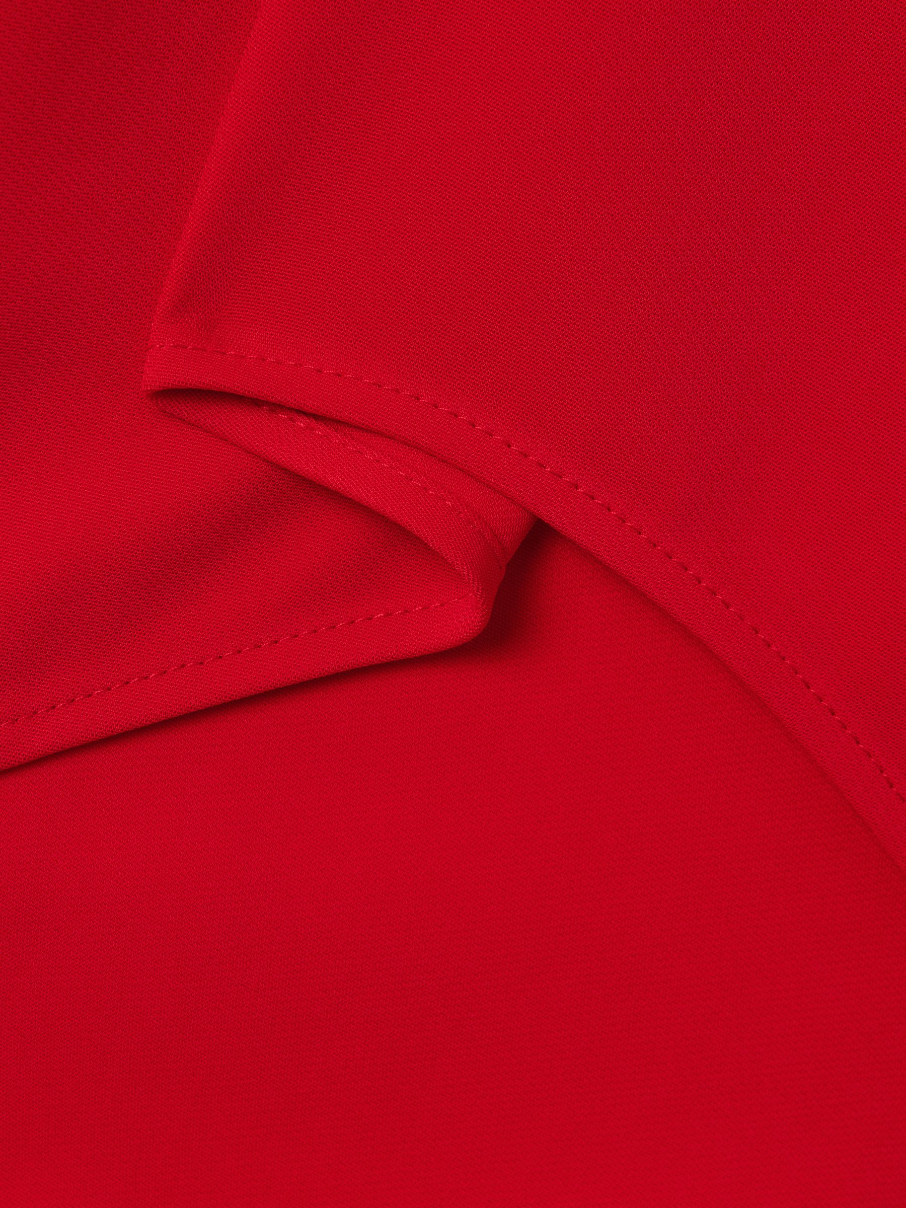 Flute Sleeve Bodycon Midi Dress in Red - Image 6 of 6