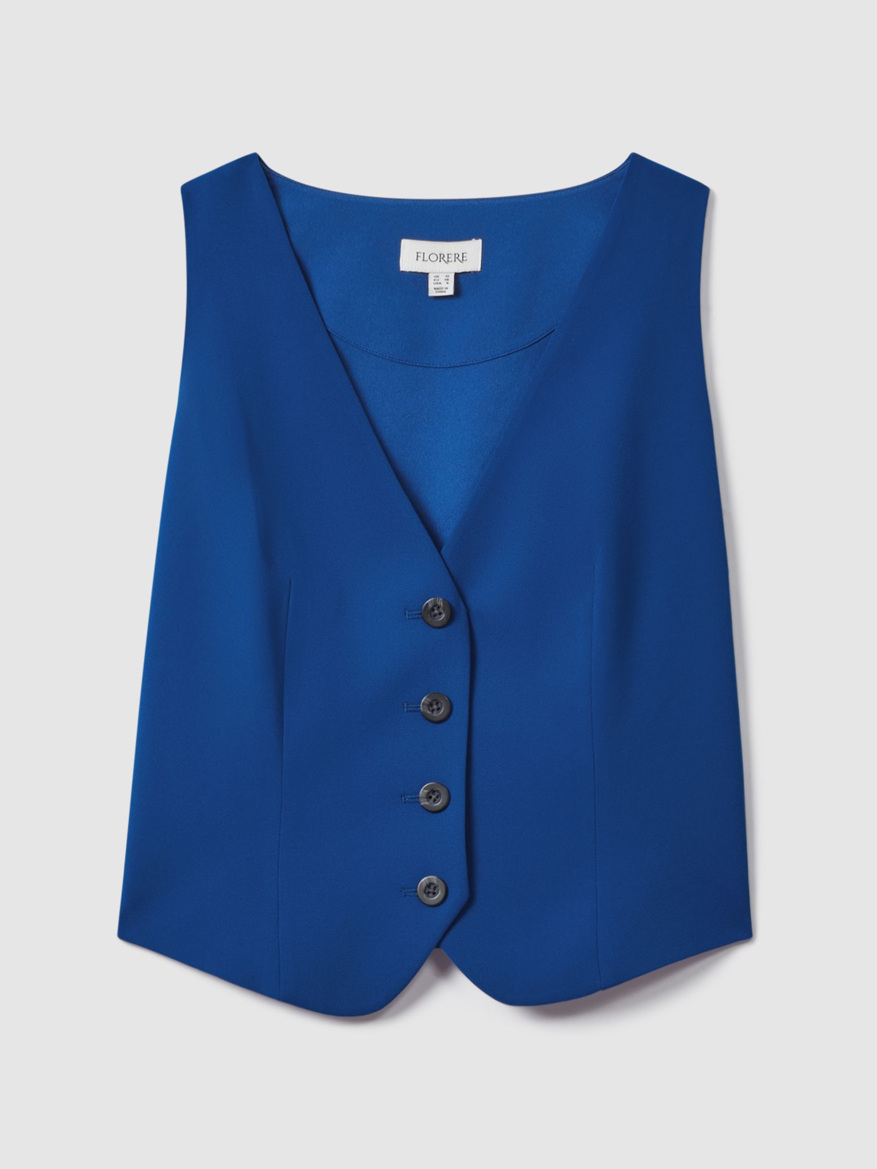 Florere Single Breasted Waistcoat in Bright Blue - Image 2 of 6