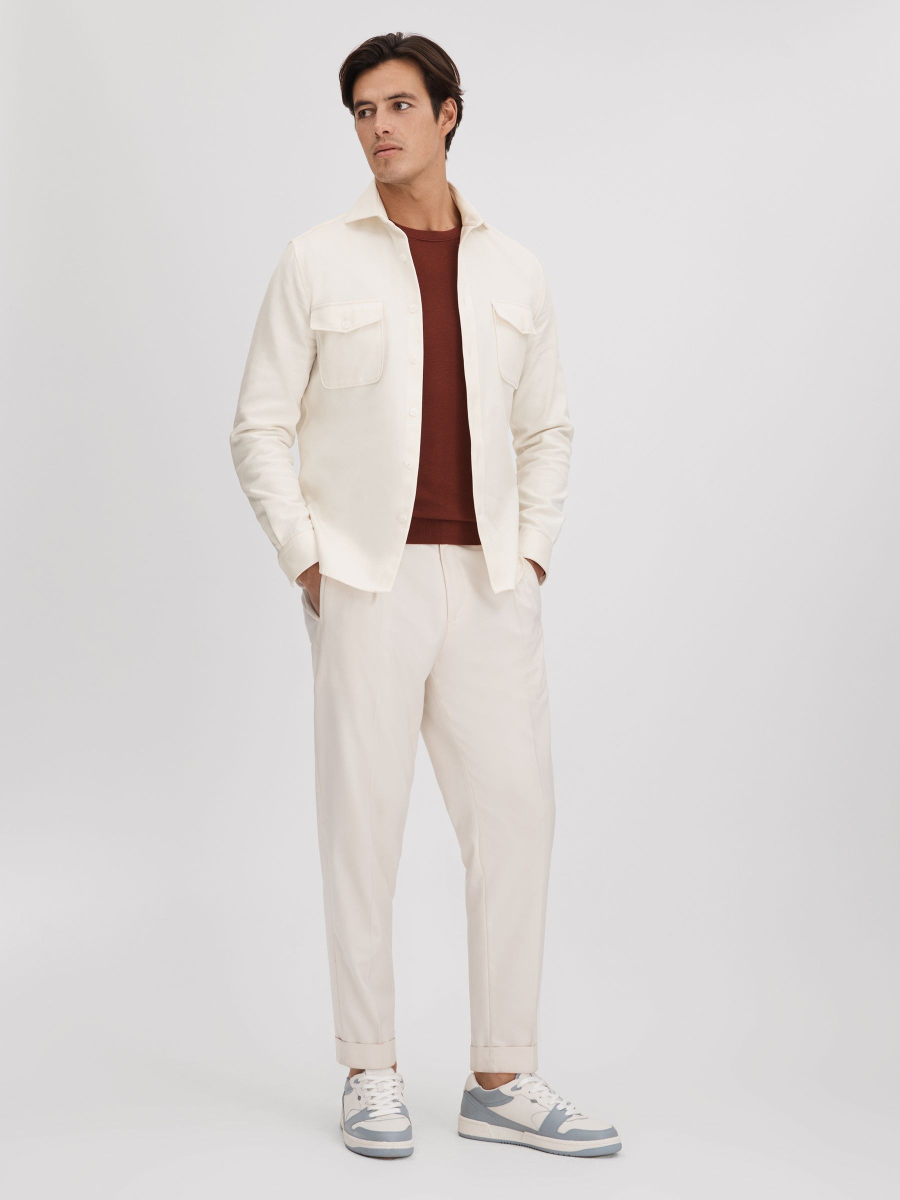 Cotton Canvas Overshirt in Ecru - Image 3 of 6