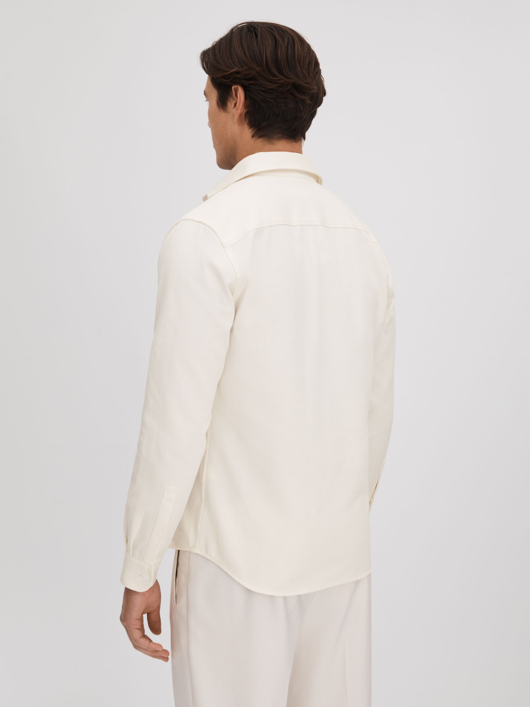 Cotton Canvas Overshirt in Ecru - Image 5 of 6