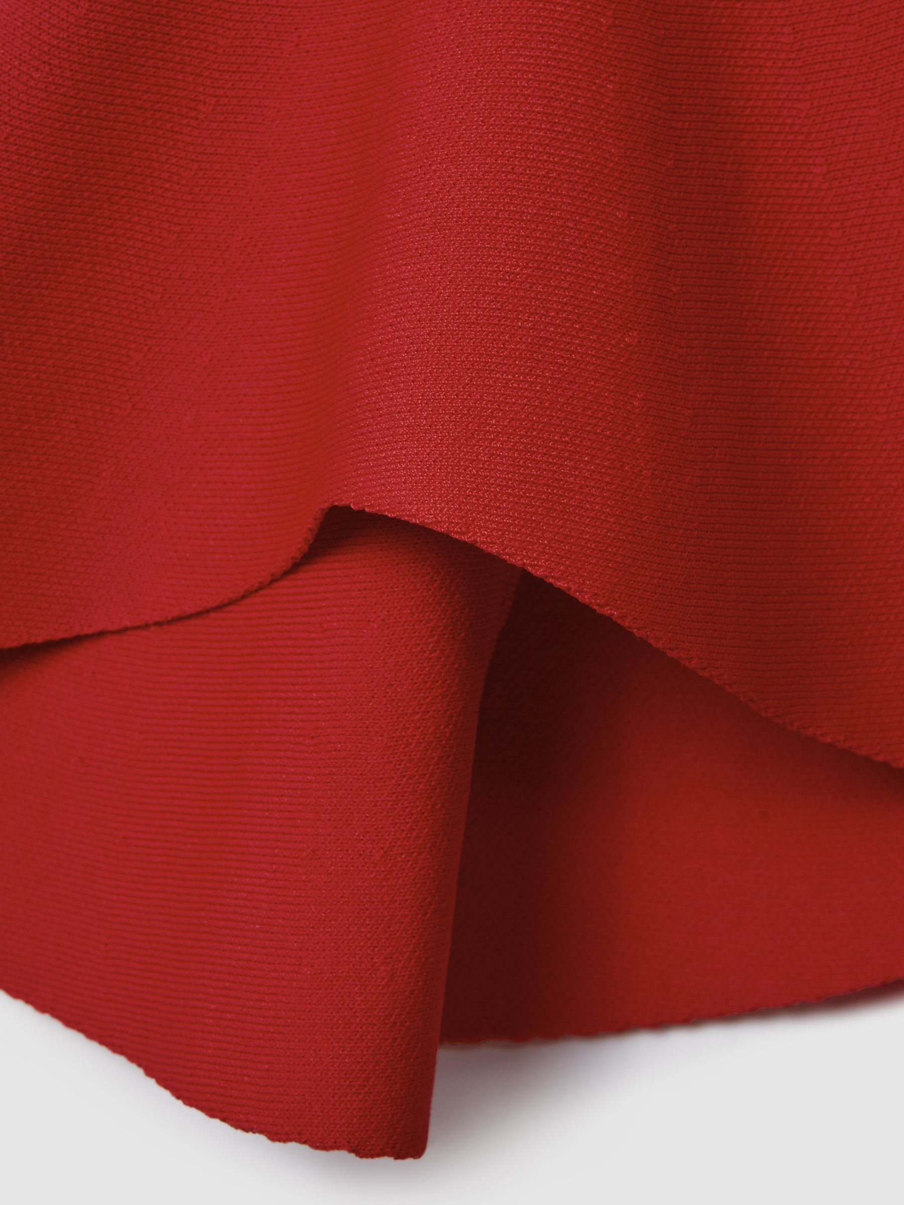 Florere Fitted Fluted Cuff Midi Dress in Red - Image 6 of 6
