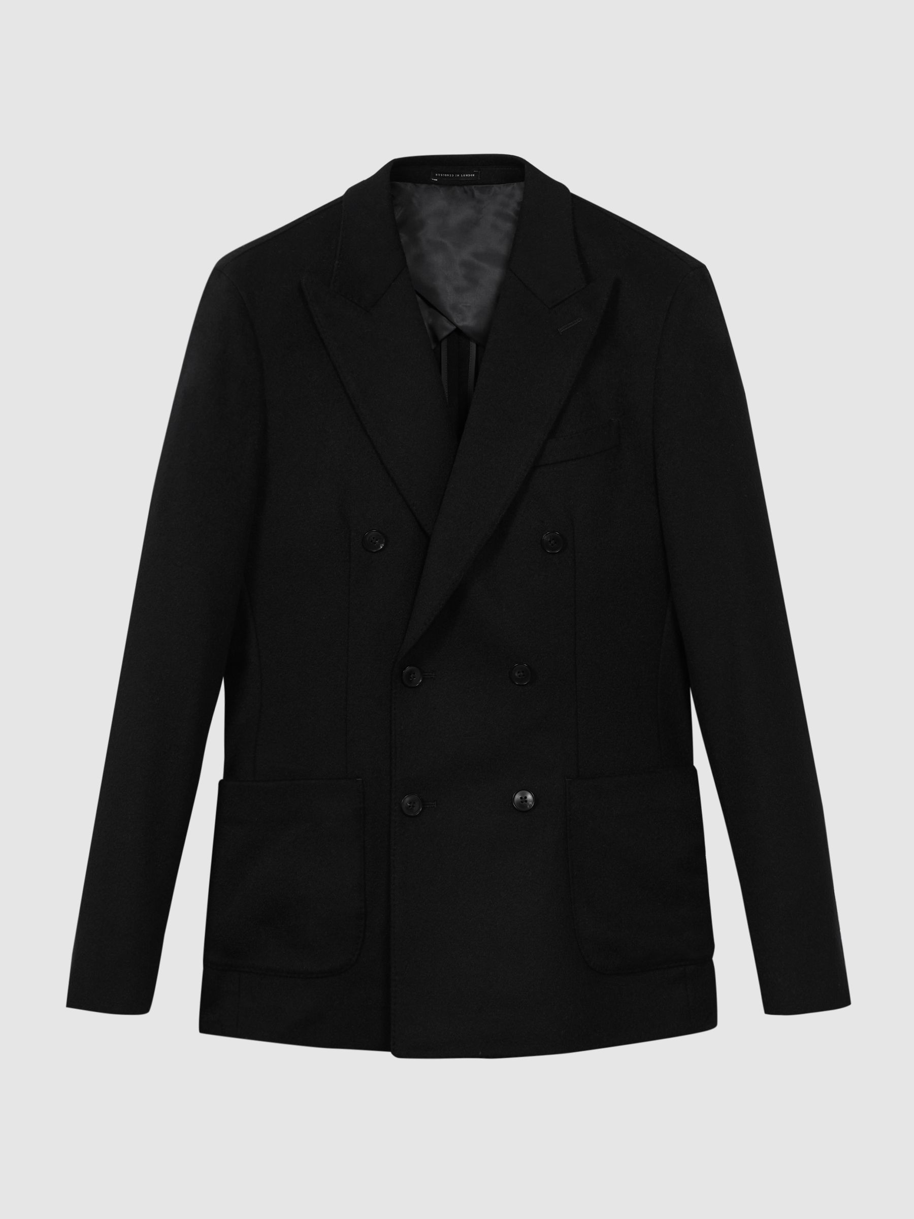 Atelier Cashmere Modern Fit Double Breasted Blazer in Navy - Image 2 of 7