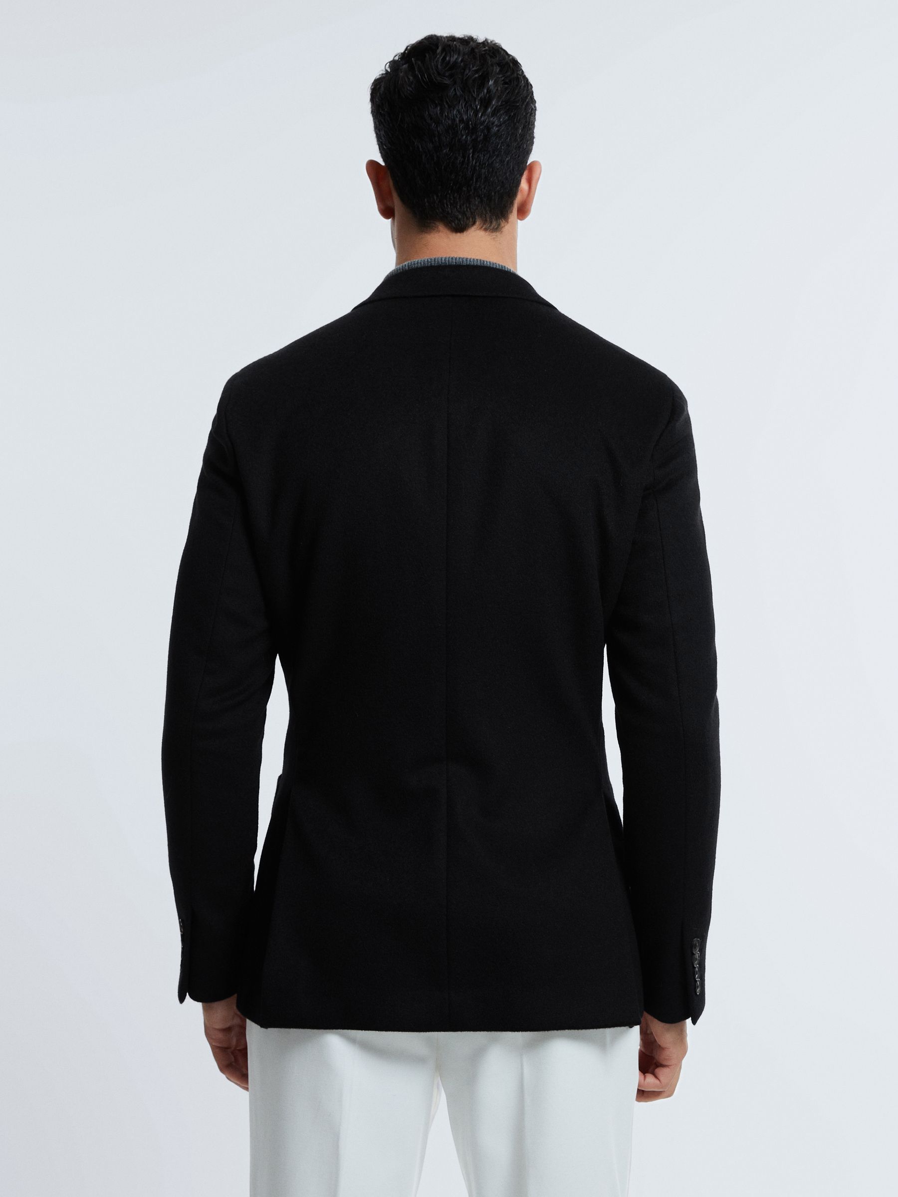 Atelier Cashmere Modern Fit Double Breasted Blazer in Navy - Image 5 of 7