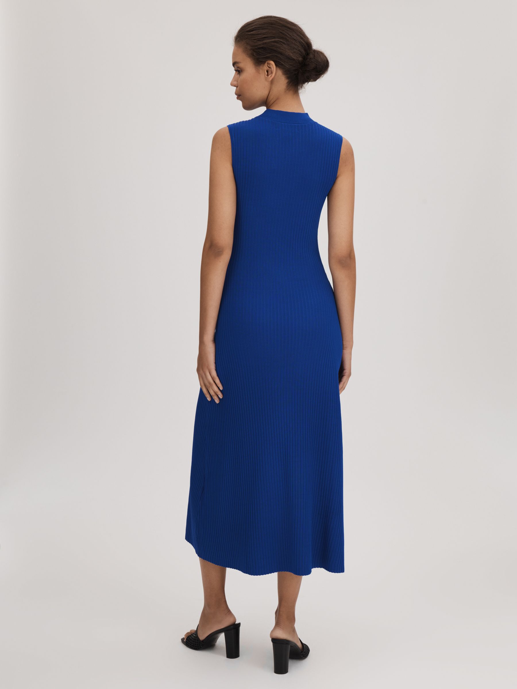 Florere Ribbed Midi Dress in Bright Blue - Image 5 of 6