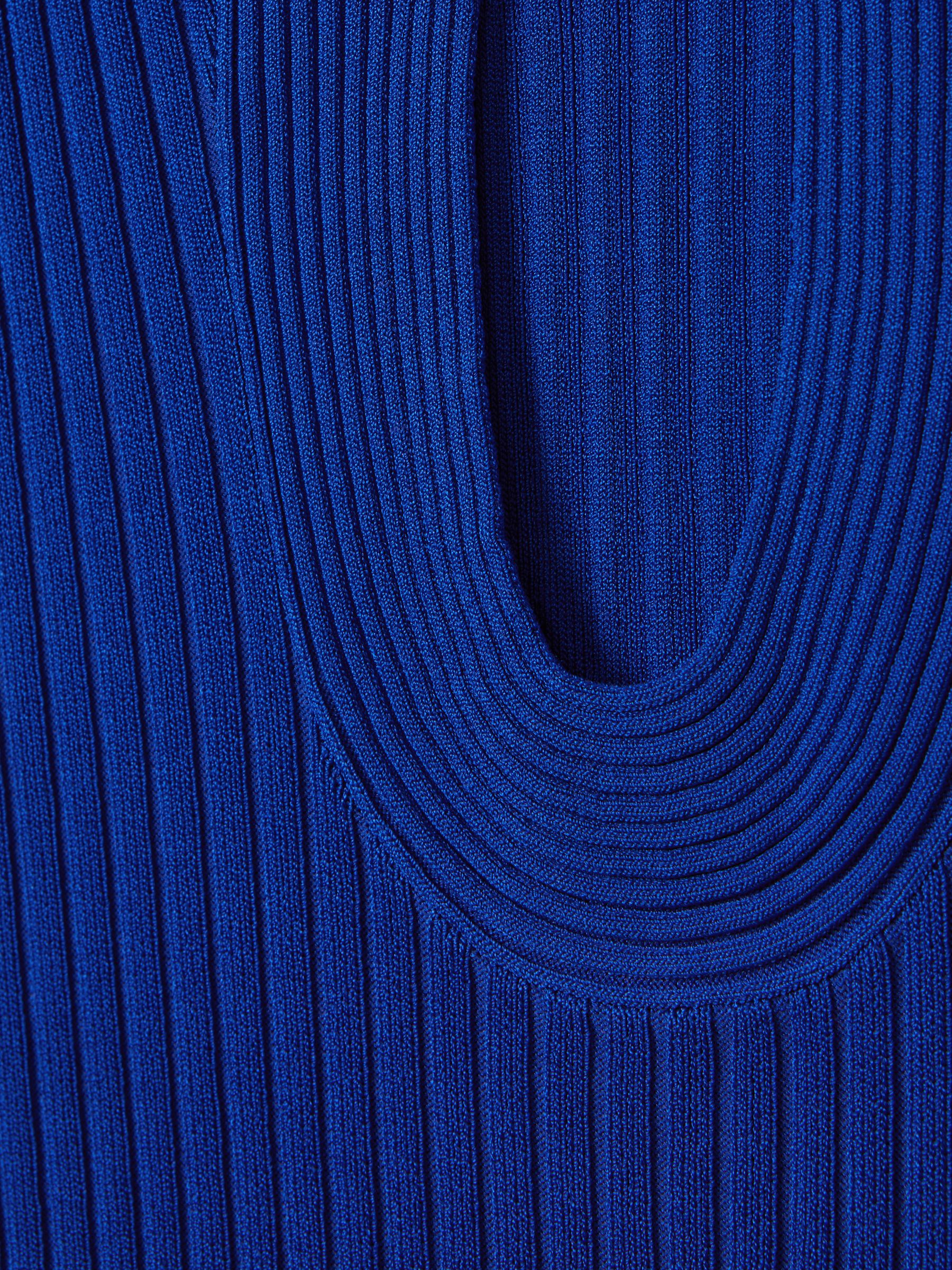 Florere Ribbed Midi Dress in Bright Blue - Image 6 of 6