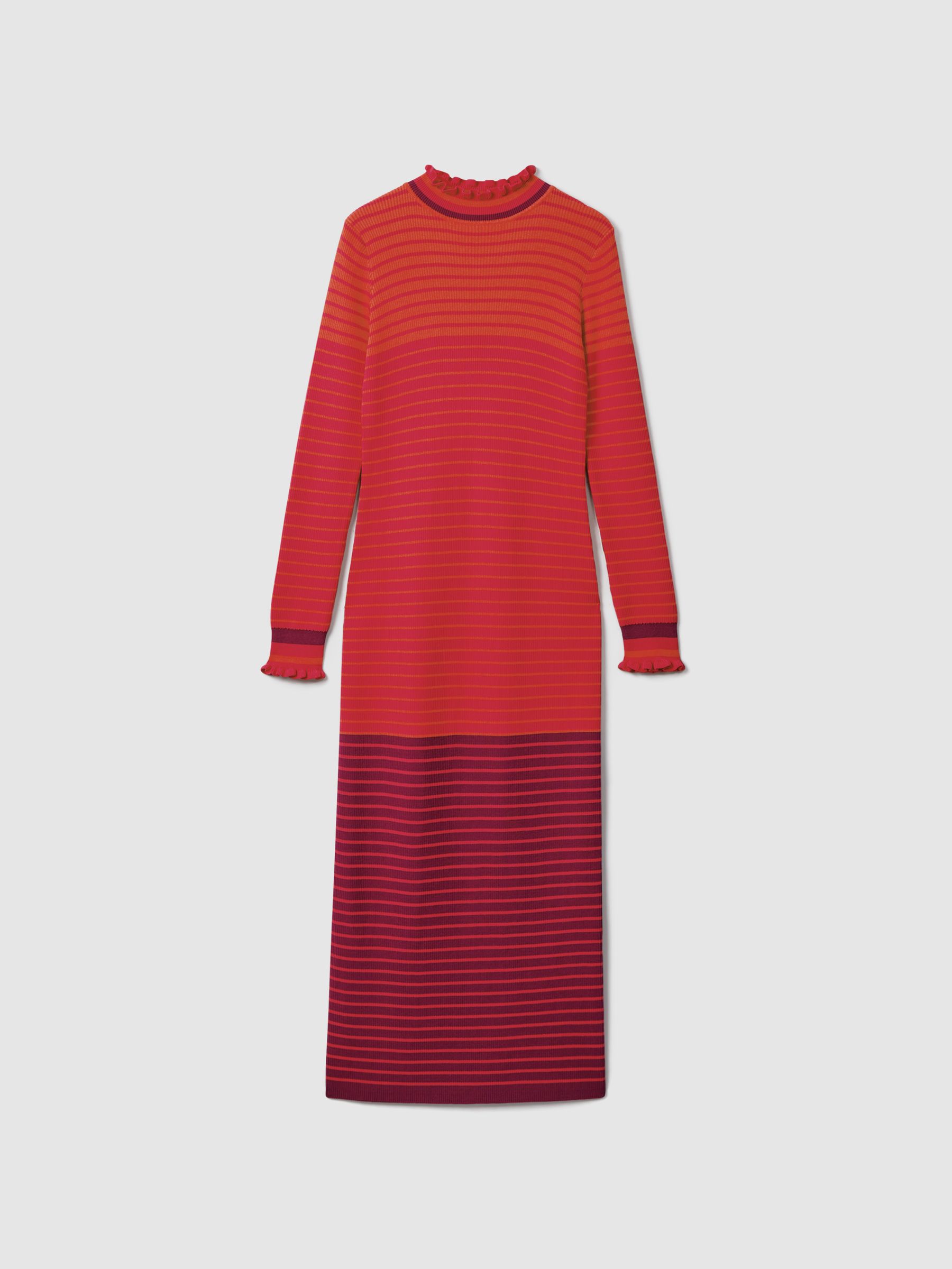 Florere Knitted Striped Midi Dress in Multi - Image 2 of 7