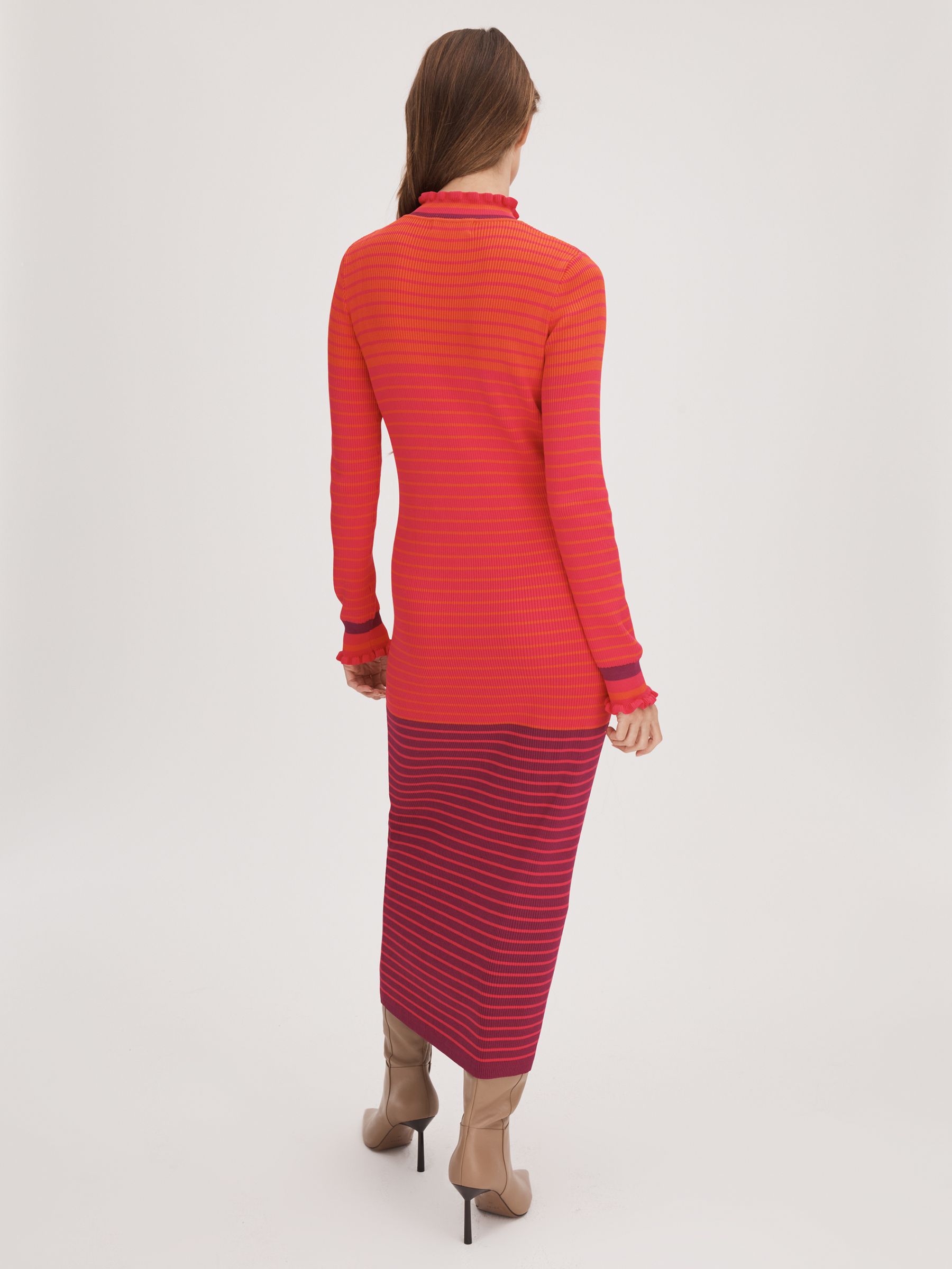Florere Knitted Striped Midi Dress in Multi - Image 5 of 7
