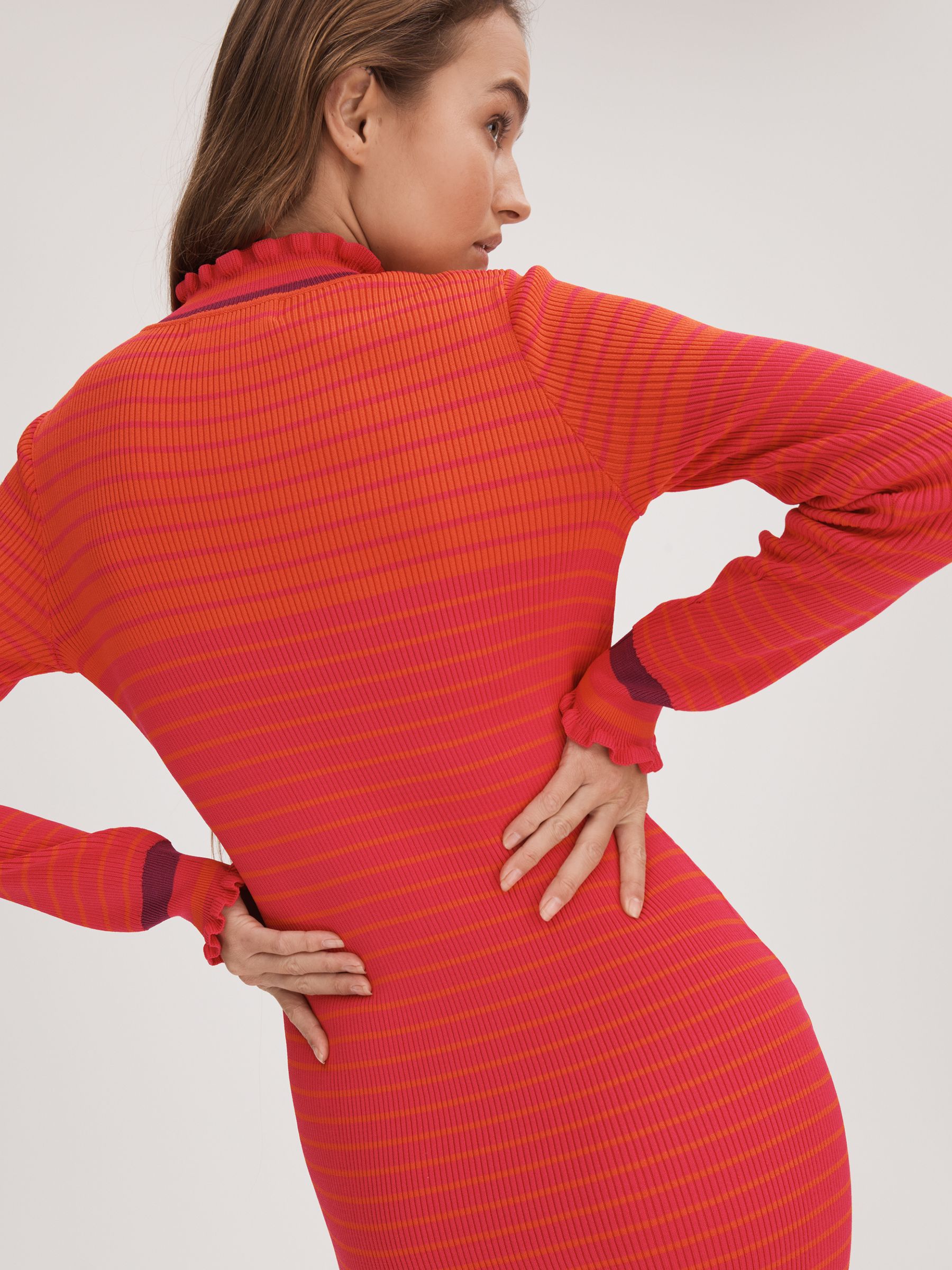 Florere Knitted Striped Midi Dress in Multi - Image 6 of 7