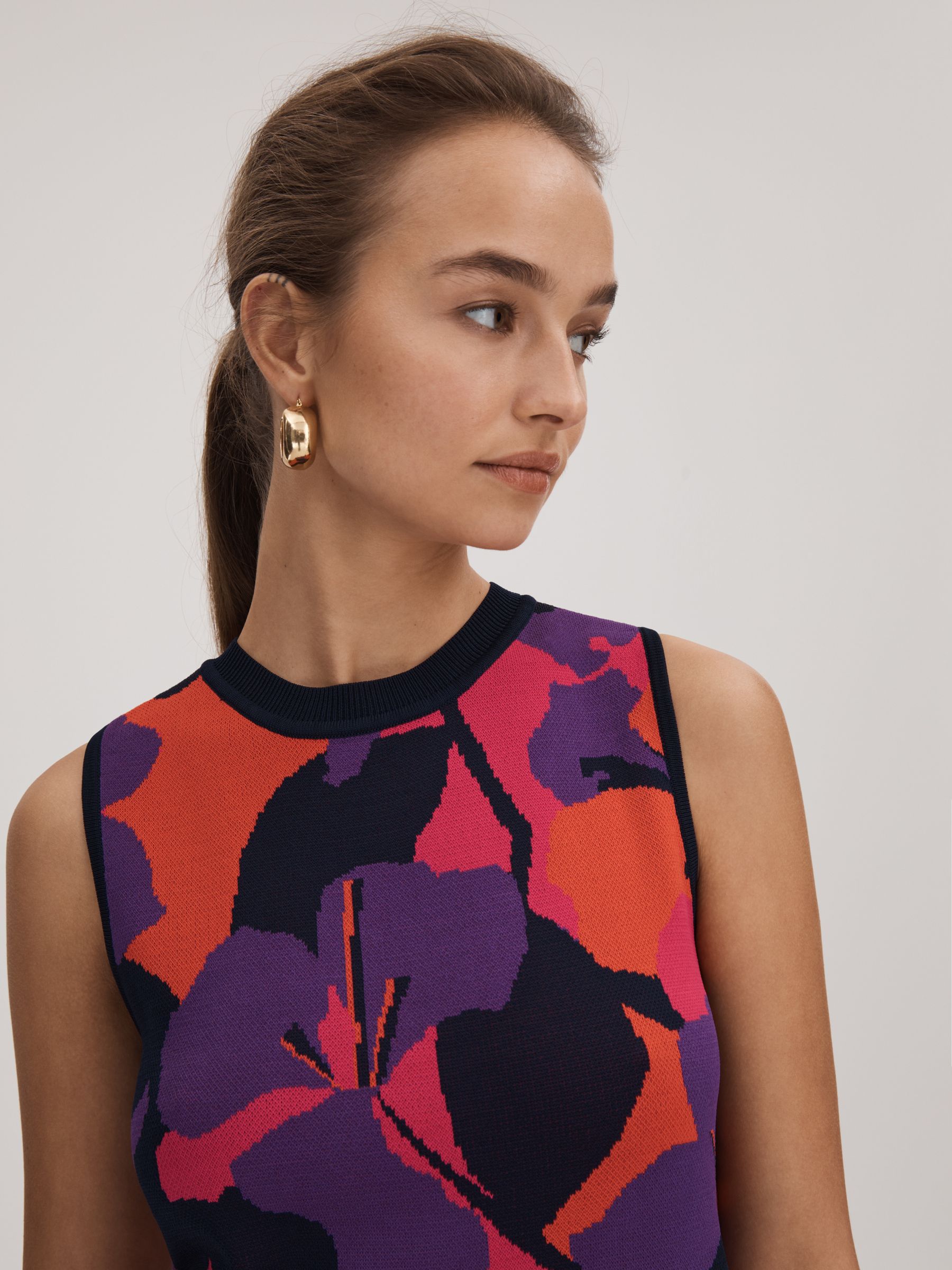 Florere Jacquard Mini Dress in Pink/Orange - Image 4 of 6
