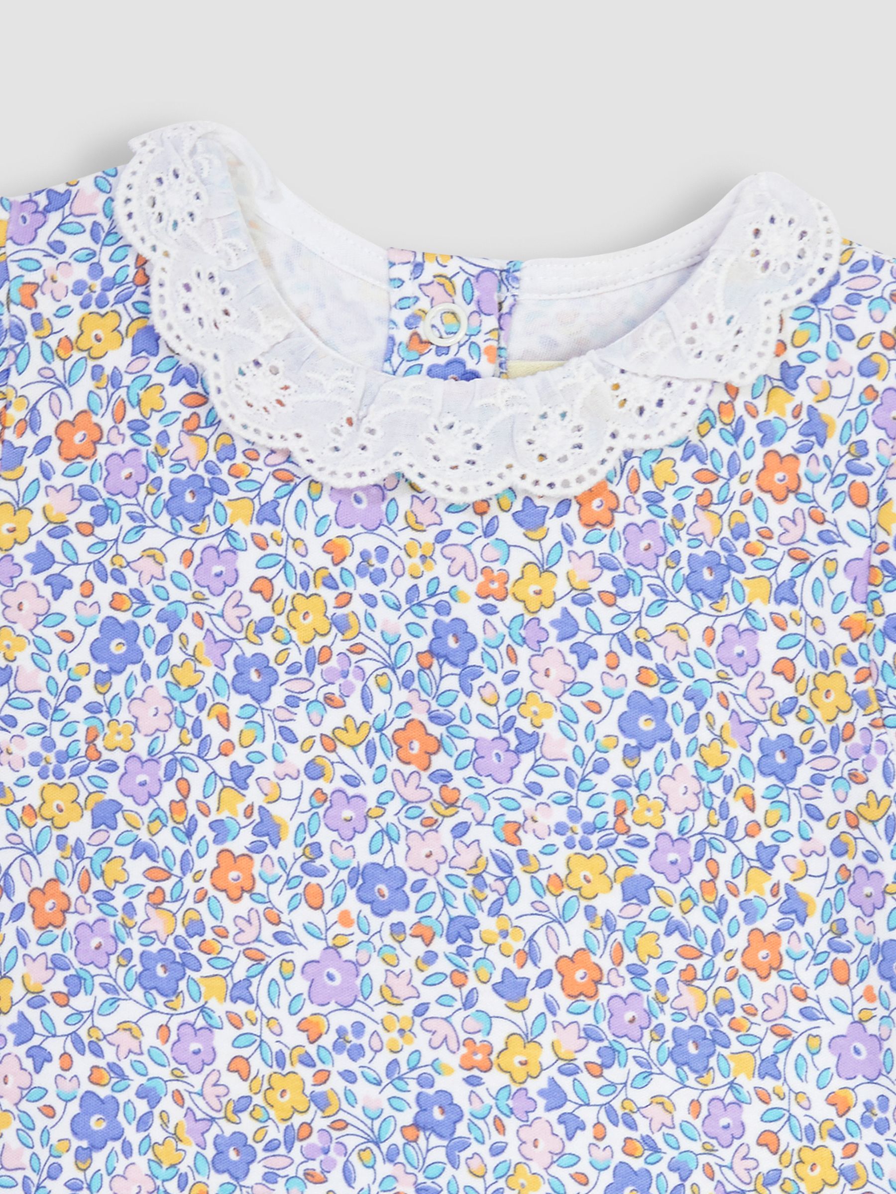 Lilac Purple Duck 2-Pack Appliqué & Floral Rompers - Image 7 of 8