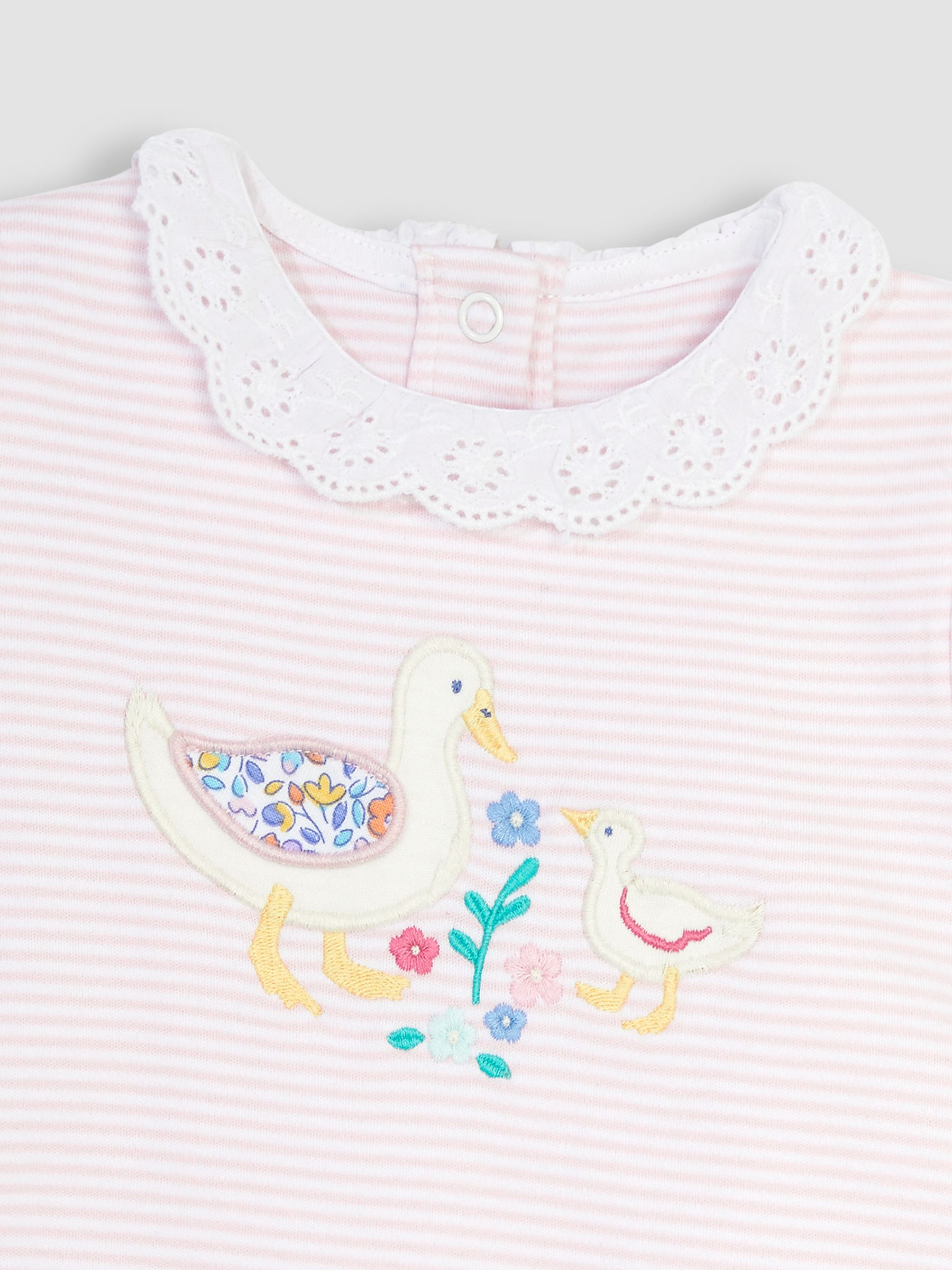 Lilac Purple Duck 2-Pack Appliqué & Floral Rompers - Image 8 of 8