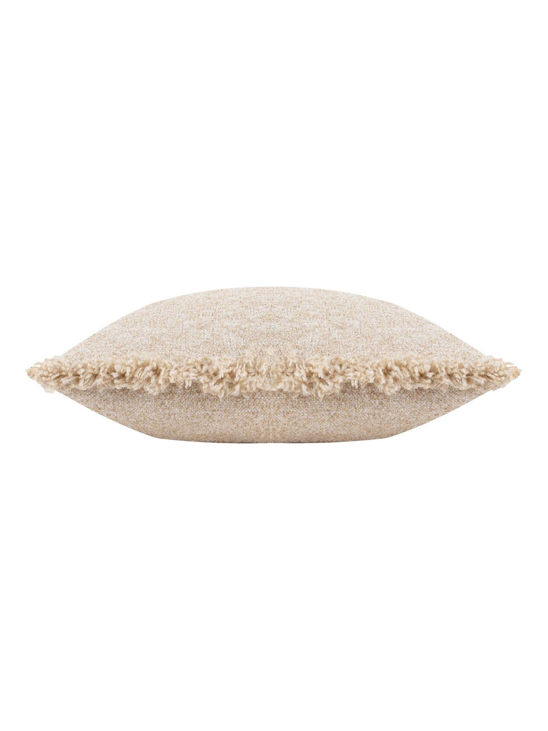 Yard Natural Beige Doze Woven Fringed Feather Filled Cushion - Image 3 of 4