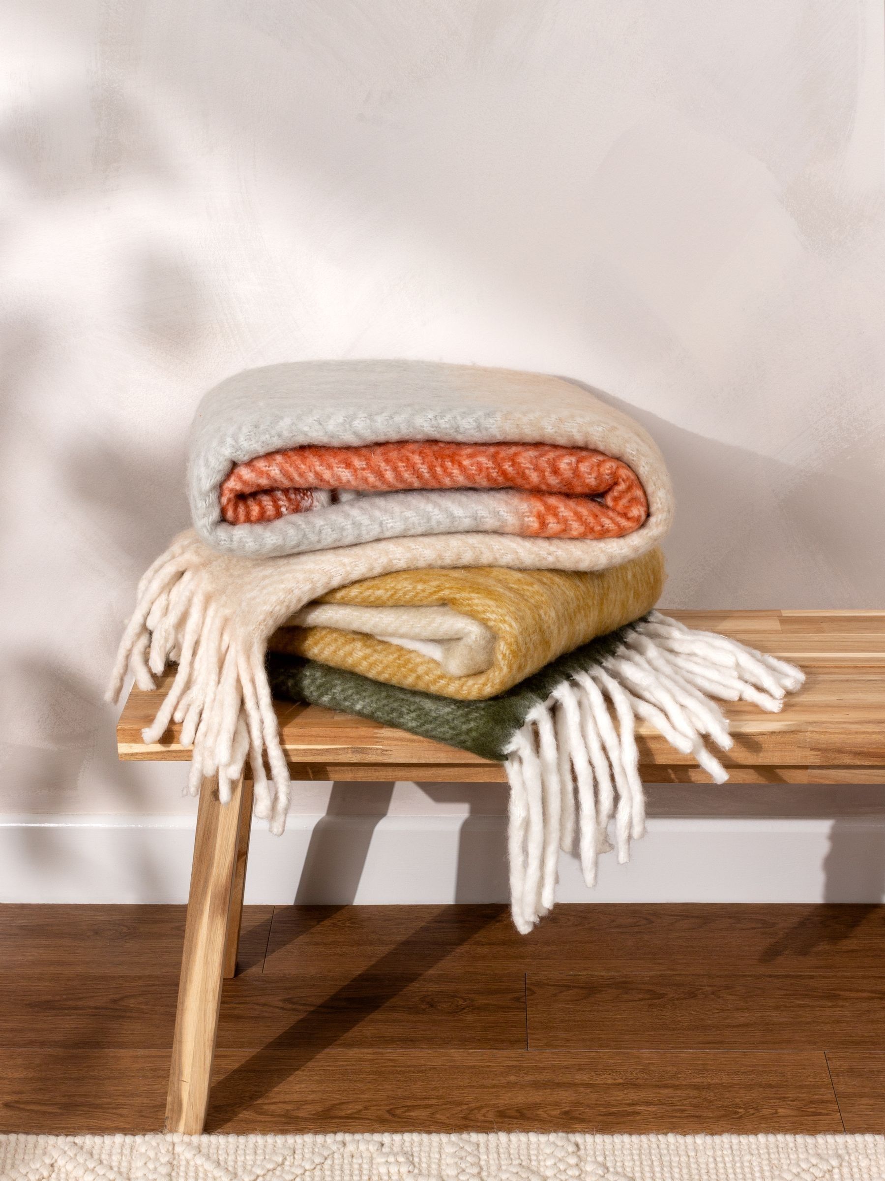 Yard Brick Red Rawton Ombre Herringbone Throw - Image 5 of 5