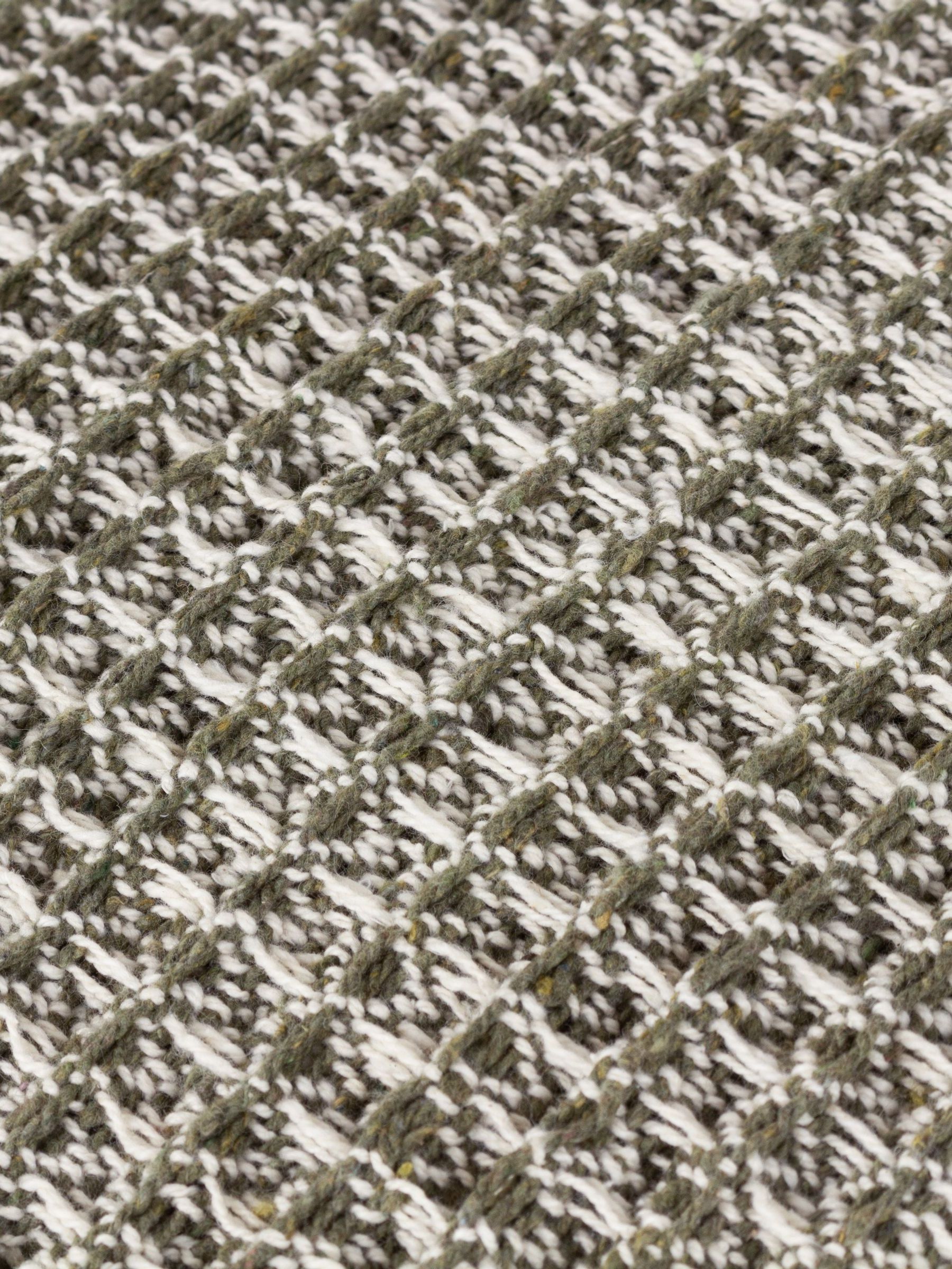 Yard Lichen Green Lorne Waffle Fringed 100% Cotton Throw - Image 3 of 4