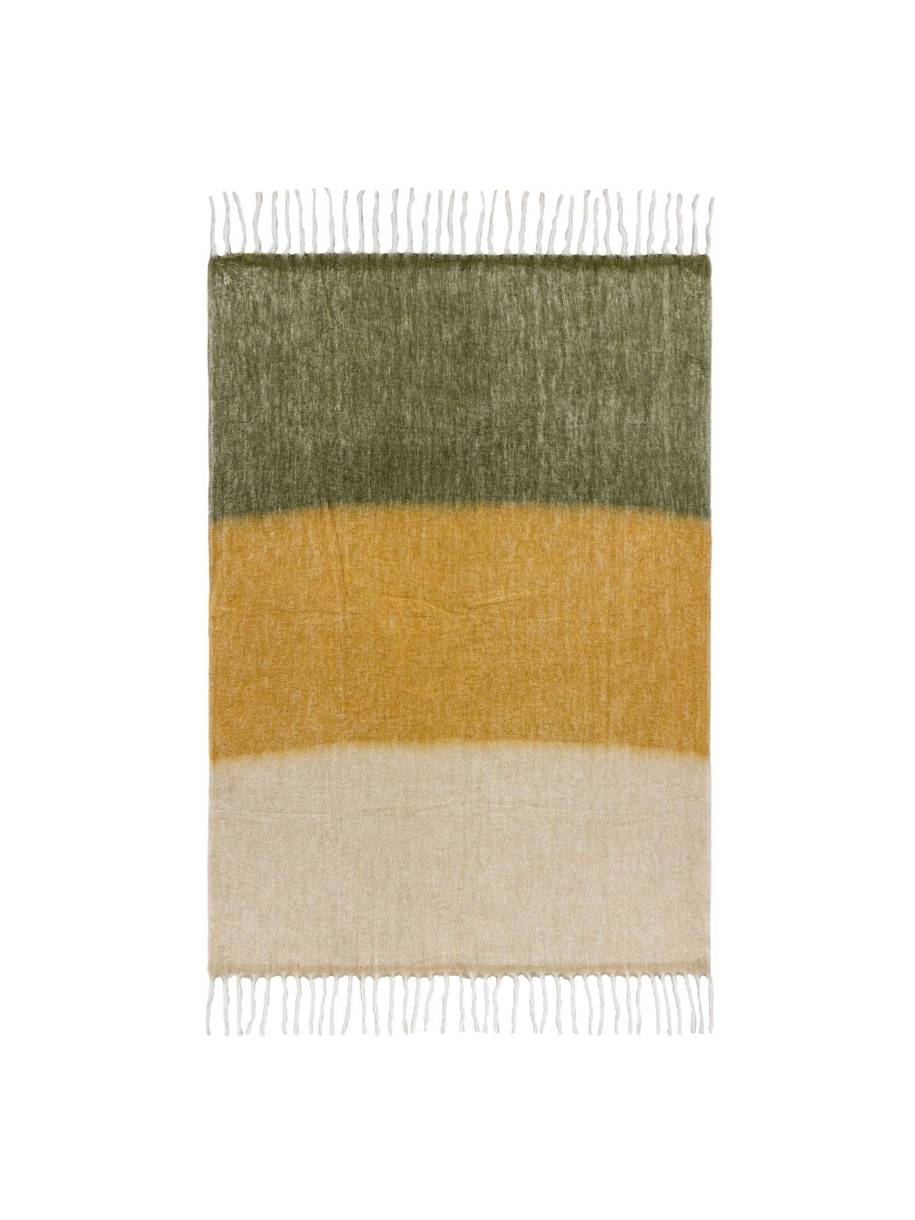 Yard Natural Beige/Moss Green Rawton Ombre Herringbone Throw - Image 1 of 4