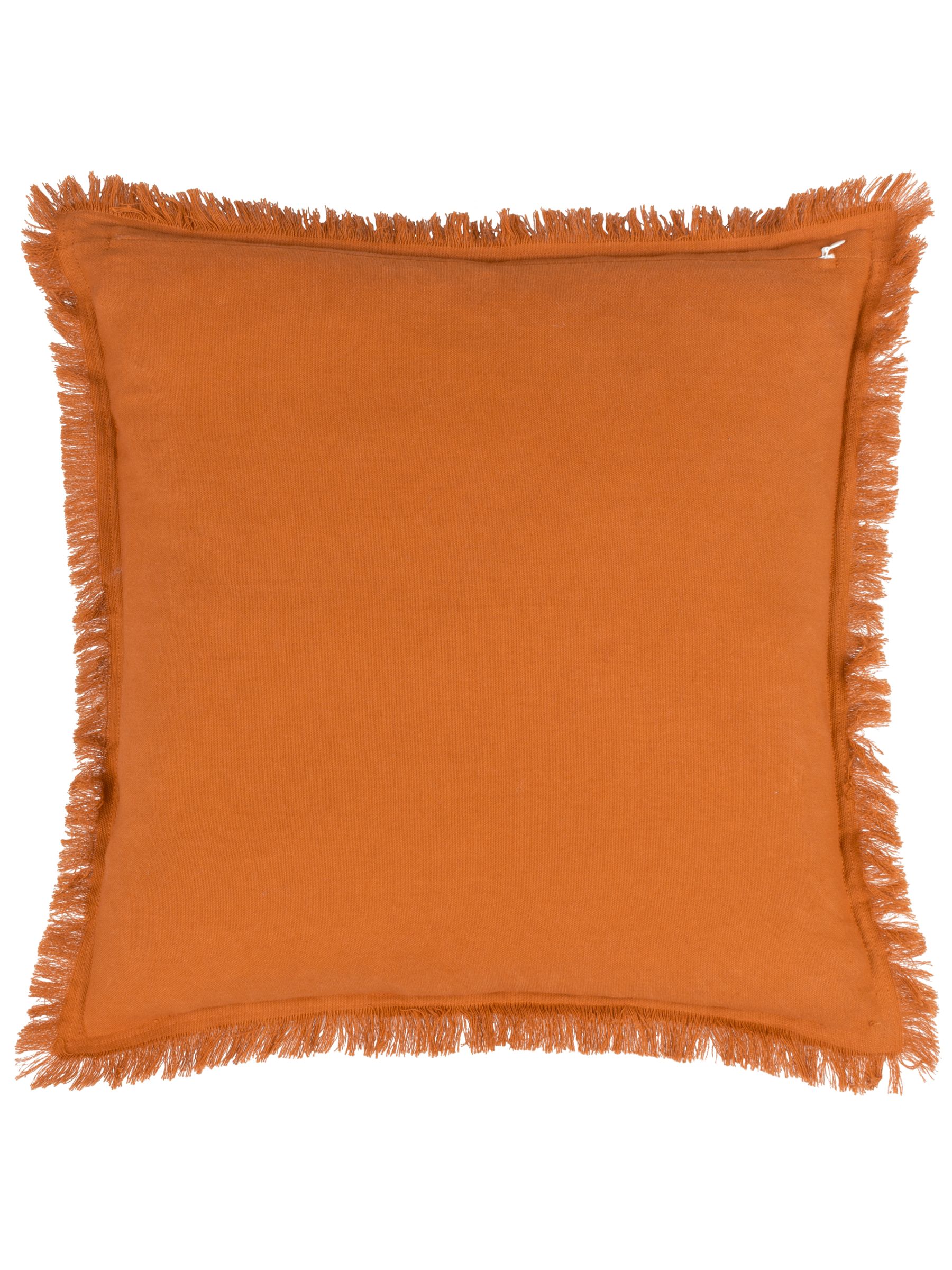 Yard Rust Orange Jaye Velvet Fringed Polyester Filled 100% Cotton Cushion - Image 4 of 6