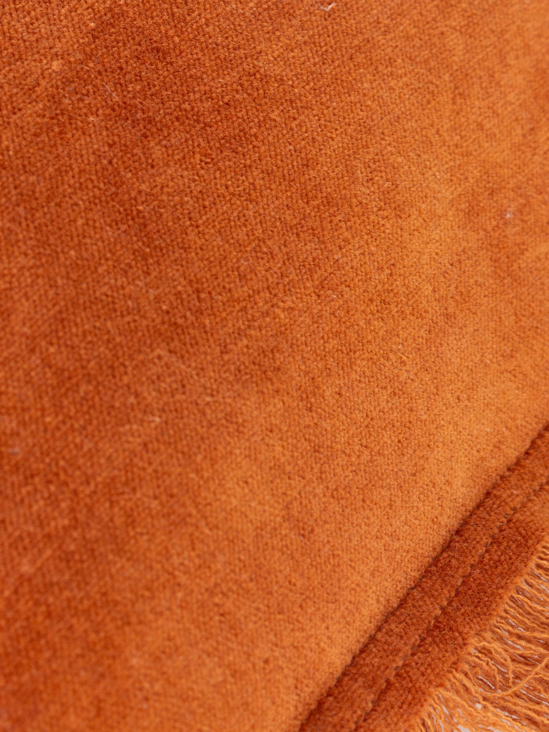 Yard Rust Orange Jaye Velvet Fringed Polyester Filled 100% Cotton Cushion - Image 6 of 6