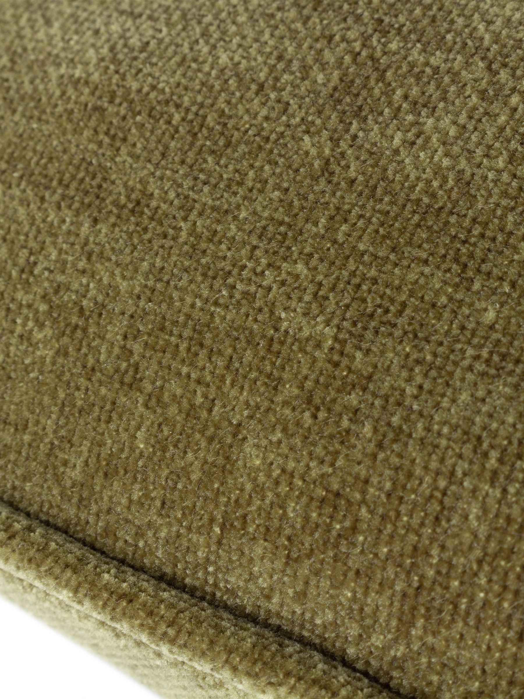 Yard Olive Green 50 x 50cm Heavy Chenille Velvet Piped Feather Filled Cushion - Image 3 of 4