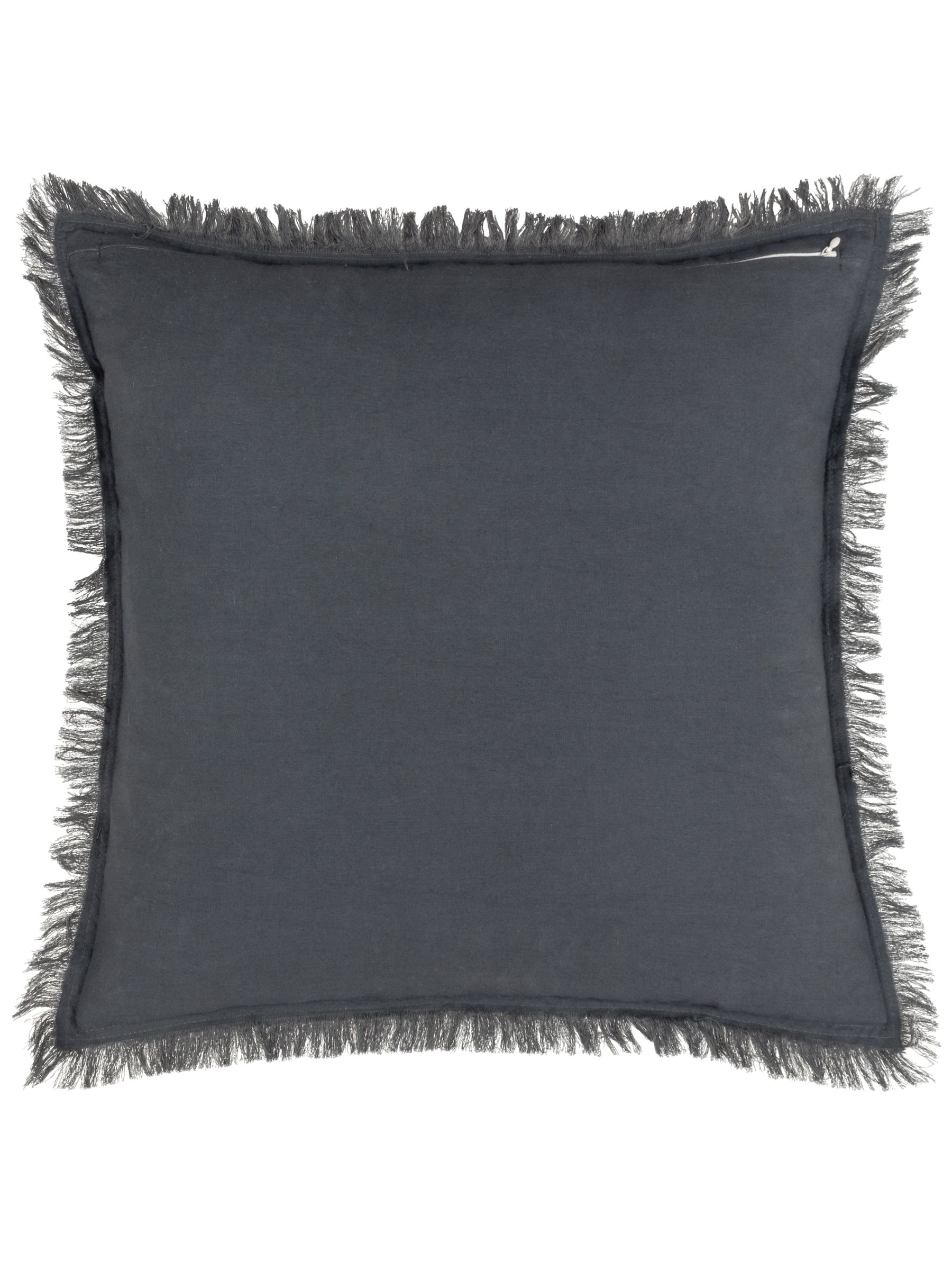 Yard Slate Blue Jaye Velvet Fringed Polyester Filled 100% Cotton Cushion - Image 4 of 6