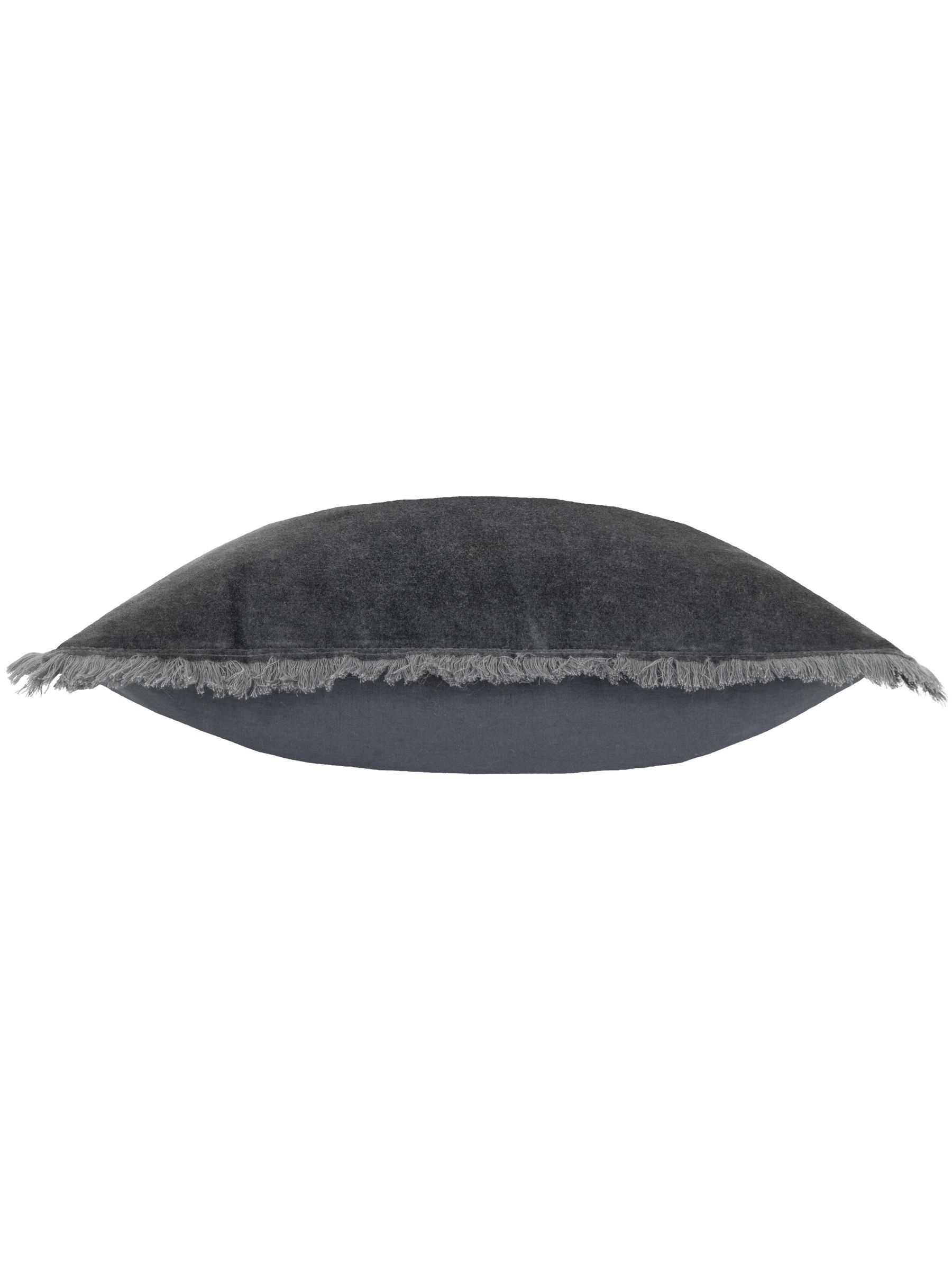 Yard Slate Blue Jaye Velvet Fringed Polyester Filled 100% Cotton Cushion - Image 5 of 6