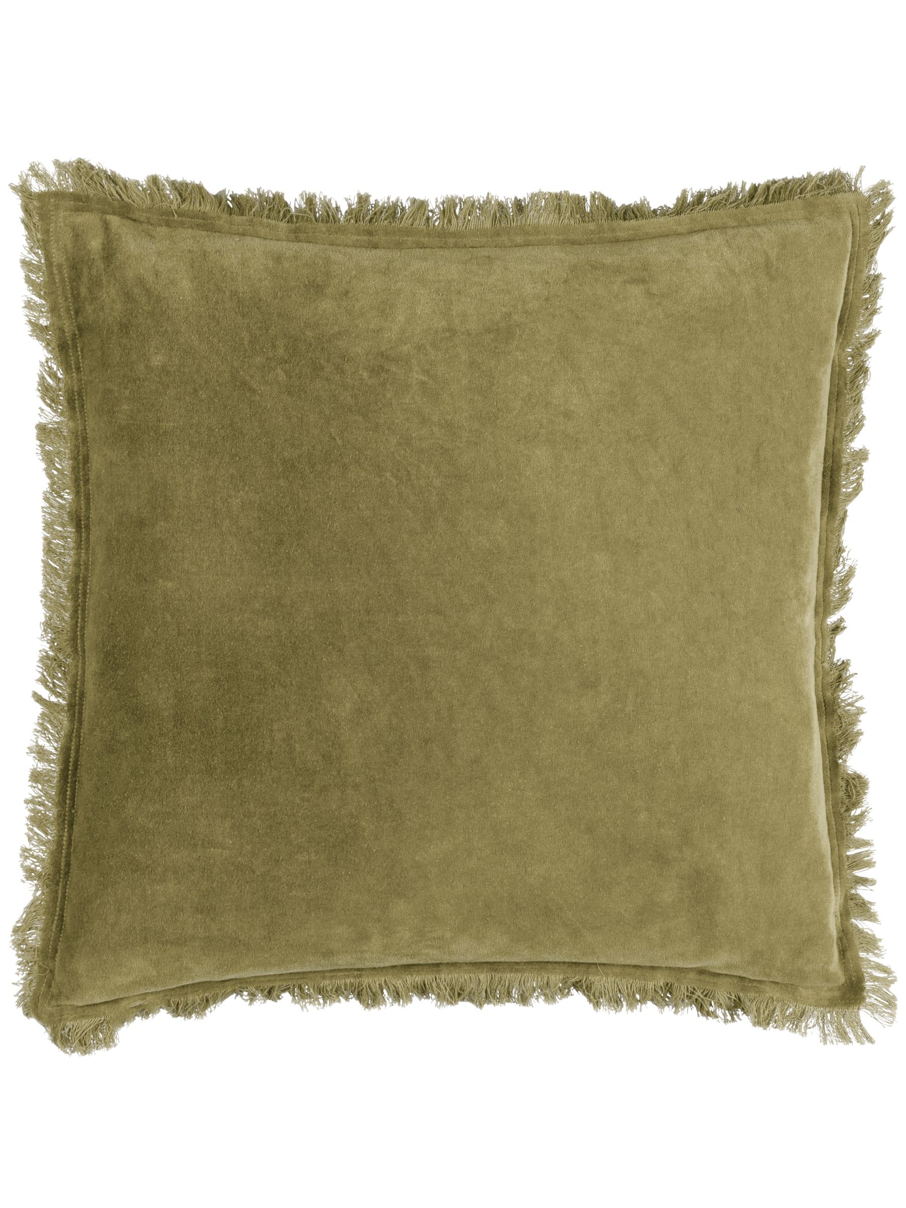 Yard Moss Green Jaye Fringed Filled Cushion - Image 2 of 6