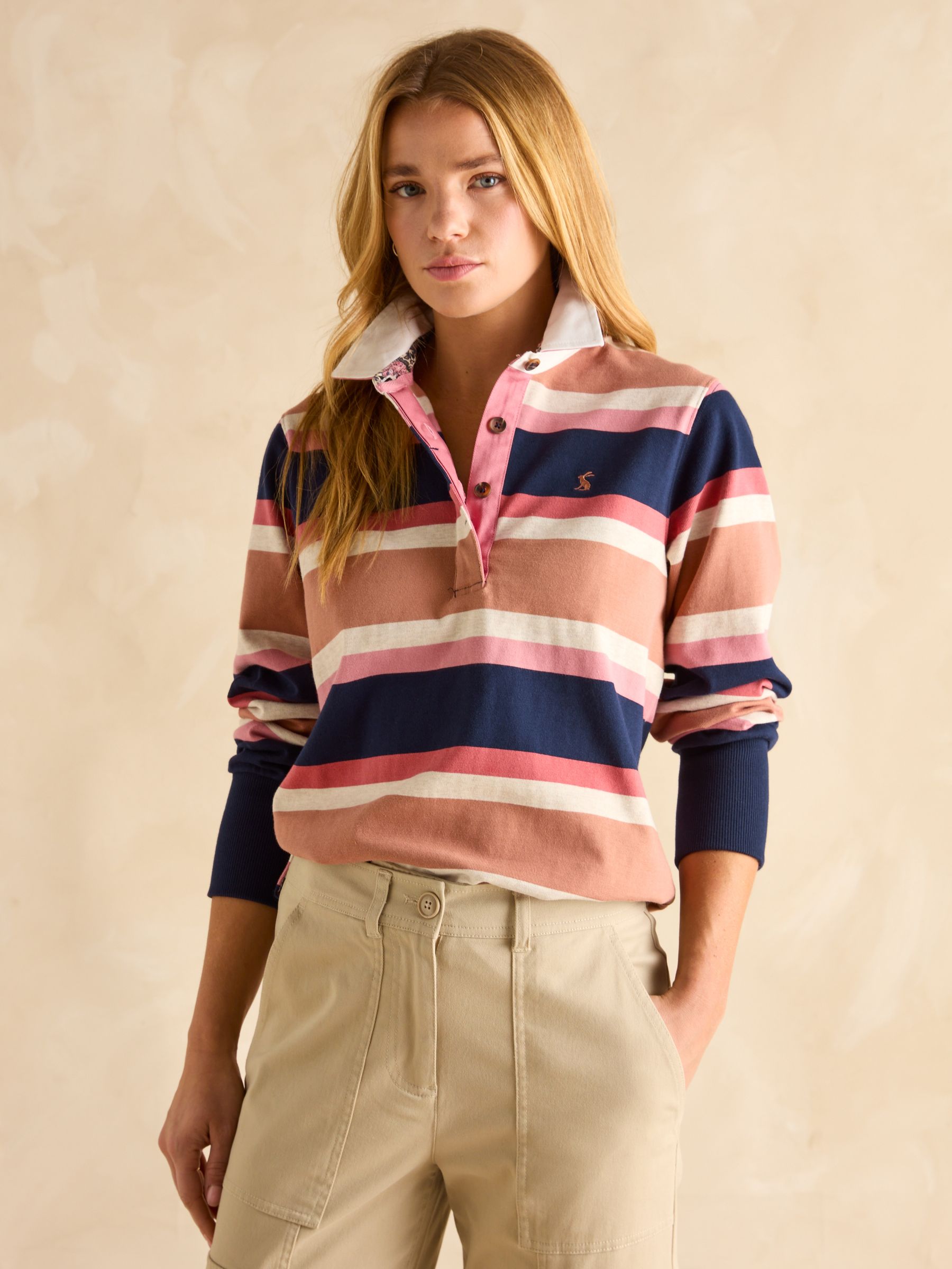 Sammie Tan Multi Stripe Striped Heavyweight Cotton Rugby