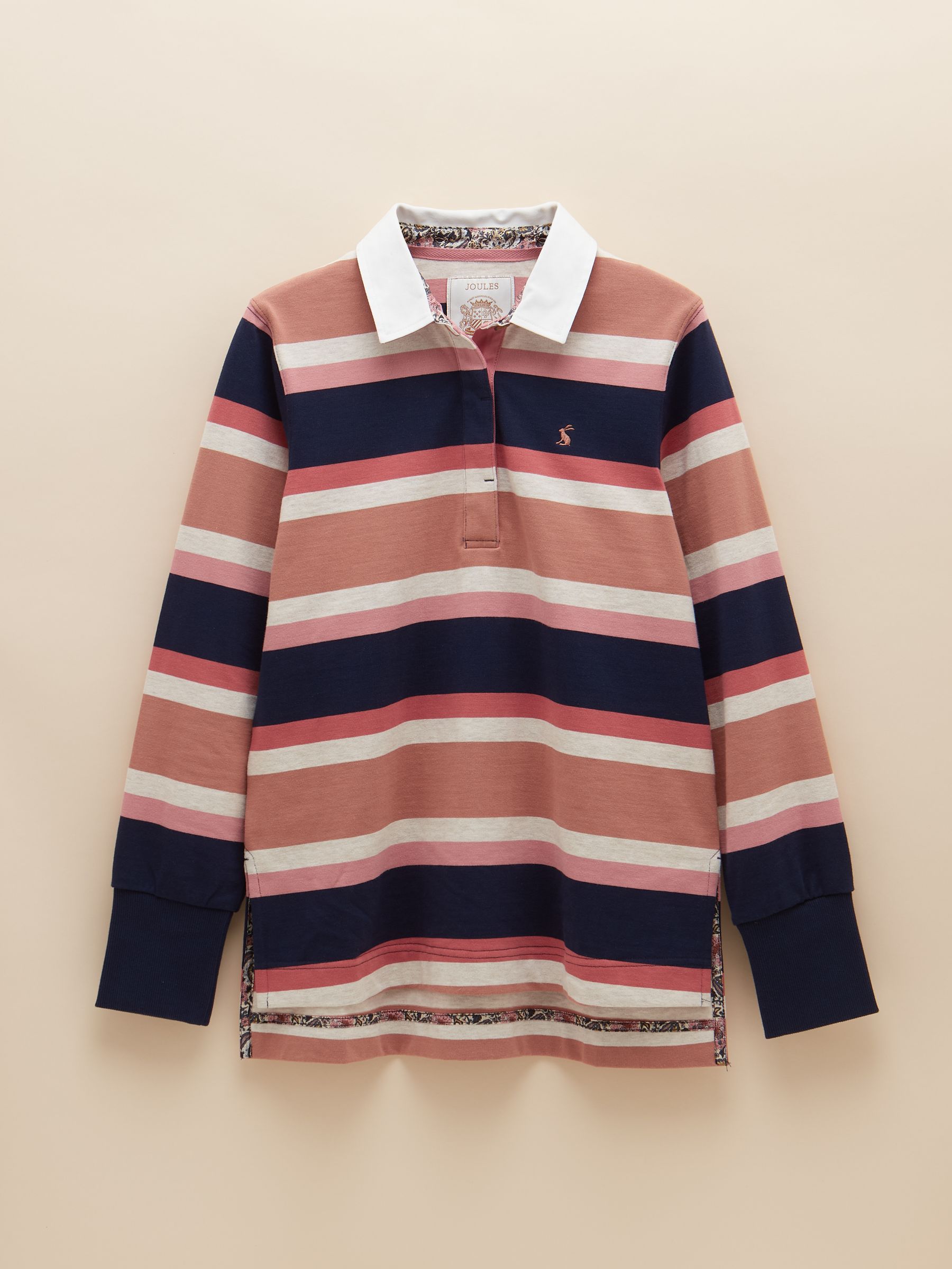Sammie Tan Multi Stripe Striped Heavyweight Cotton Rugby Shirt - Image 8 of 8