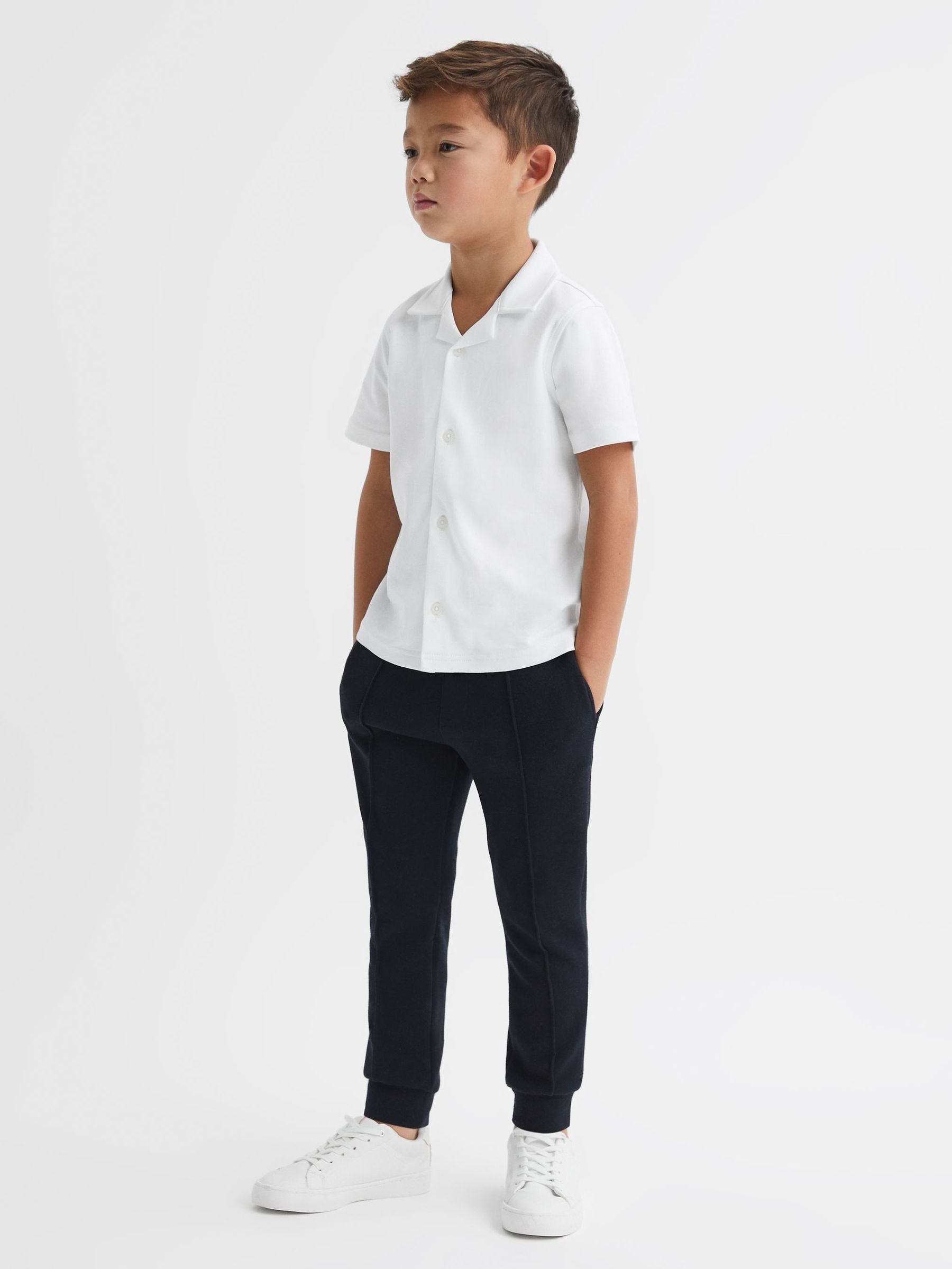 13-14 yrs Cotton Cuban Collar Shirt in White - Image 1 of 6