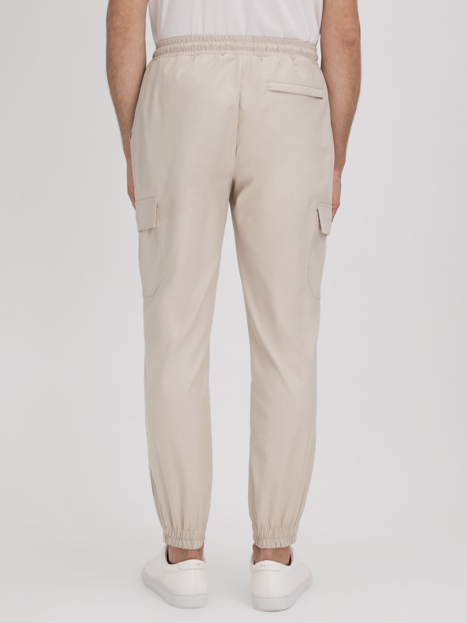 Technical Drawstring Cargo Trousers in Stone - Image 5 of 7