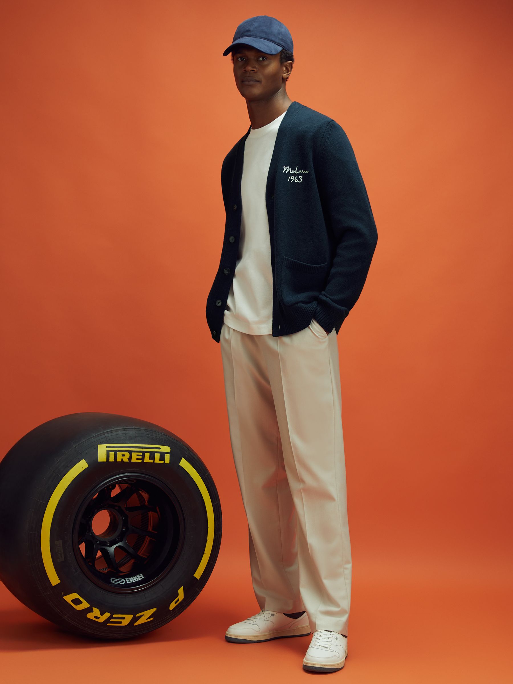 McLaren F1 Intarsia Cardigan in Navy - Image 6 of 8
