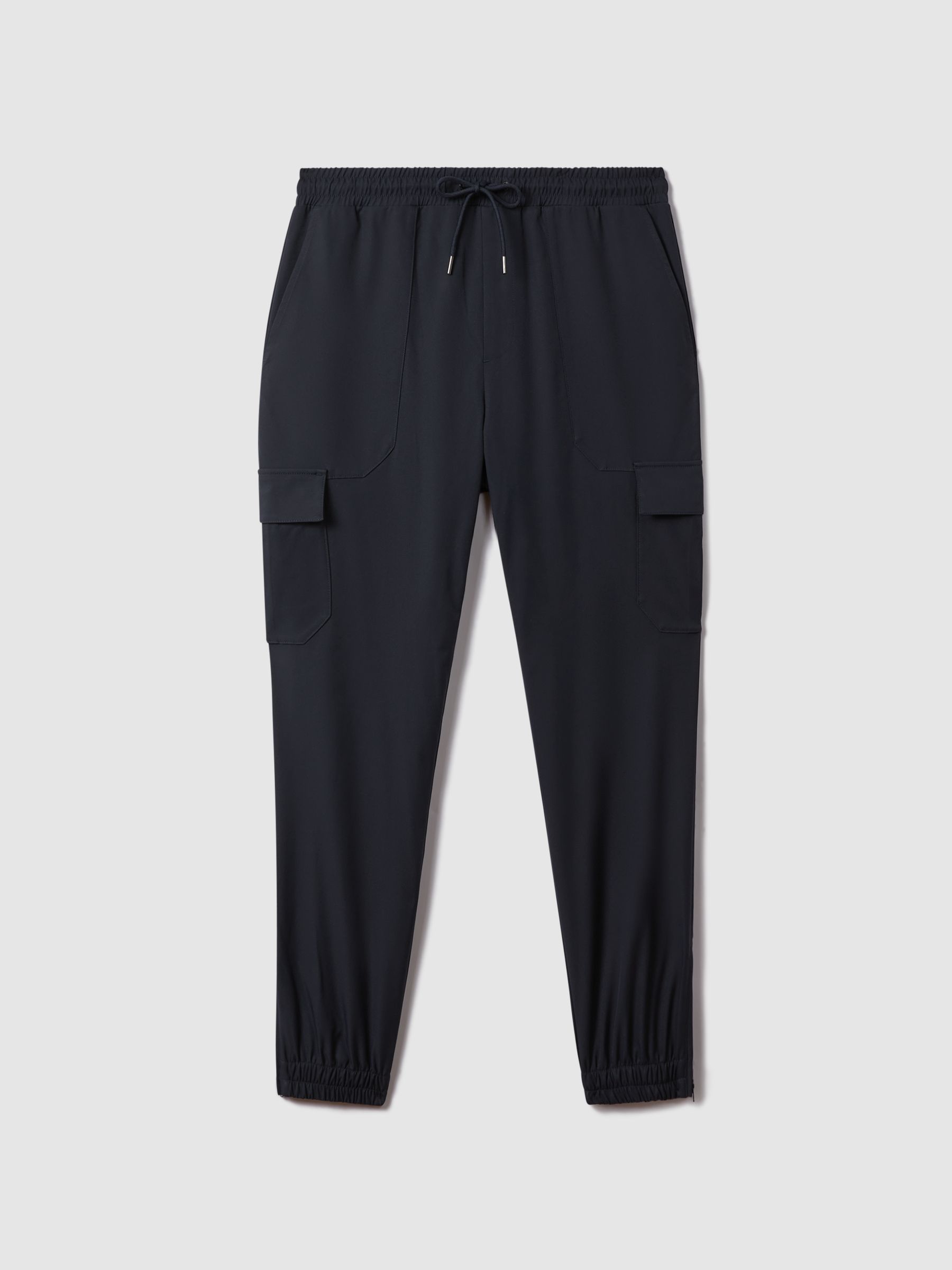Technical Drawstring Cargo Trousers in Navy - Image 2 of 7