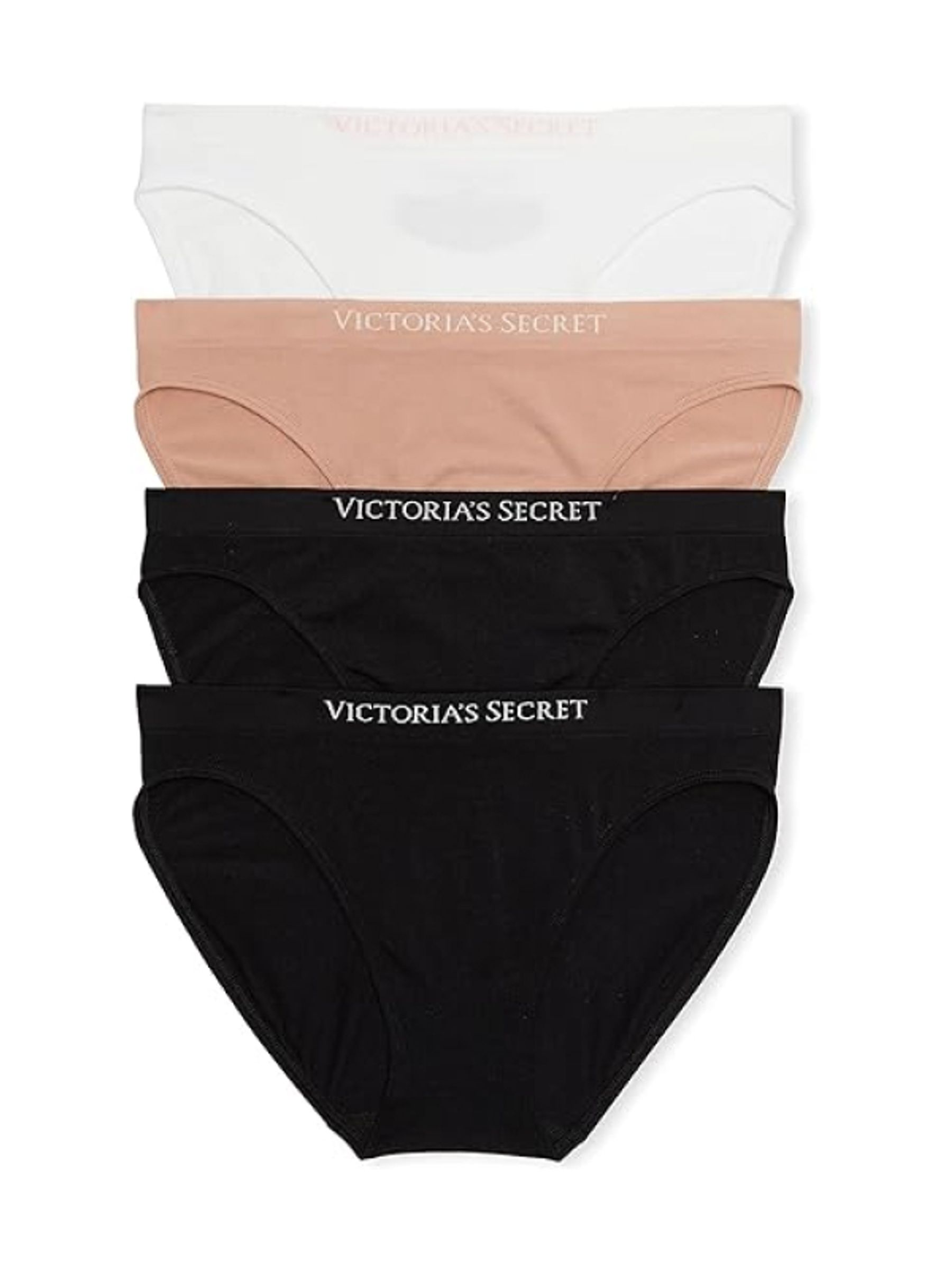 Black/Nude/White Bikini Logo 4 Pack Knickers - Image 1 of 3