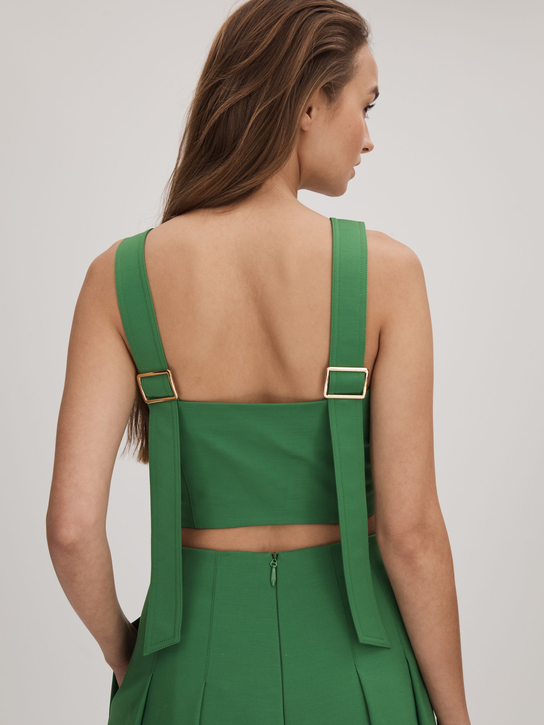 Florere Strappy Crop Top in Bright Green - Image 4 of 5