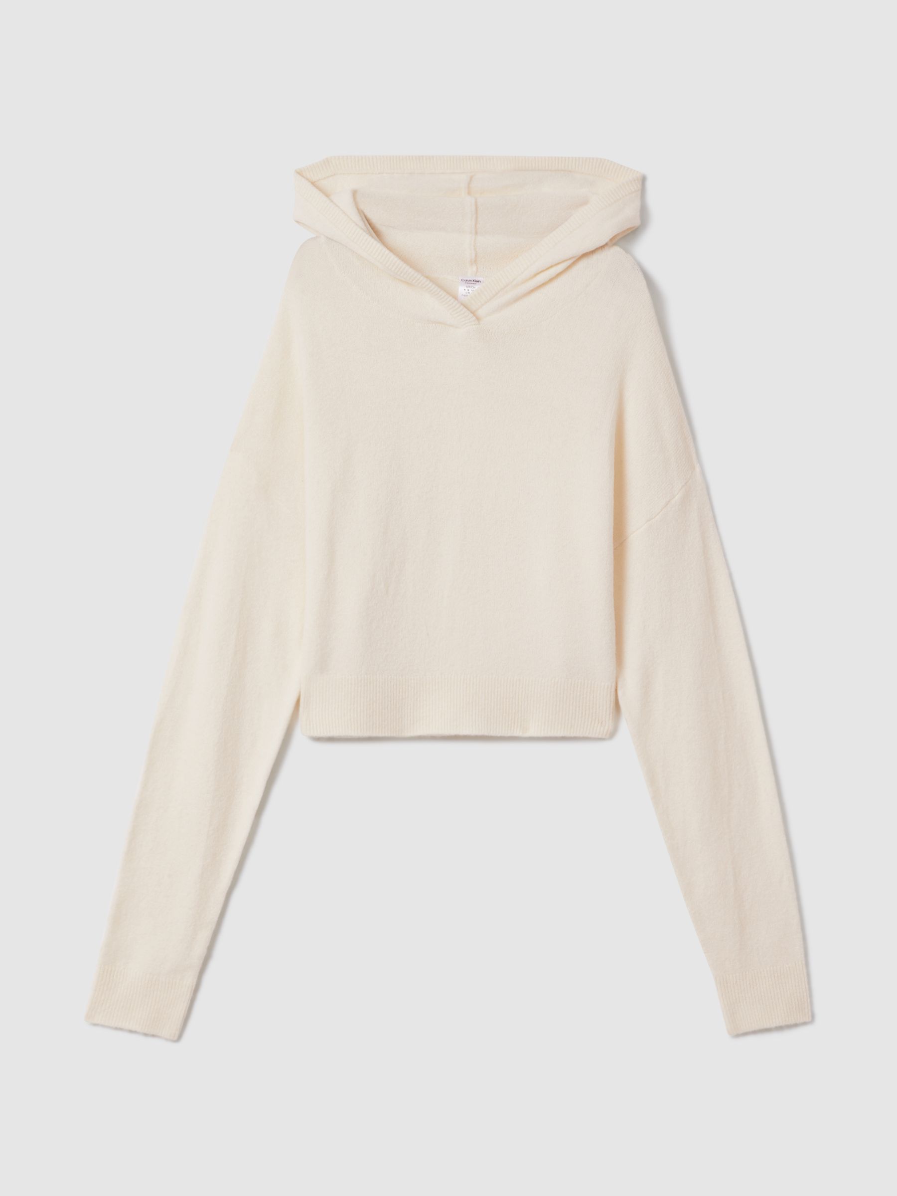 Calvin Klein Underwear Knitted Hoodie in Ivory - Image 2 of 7