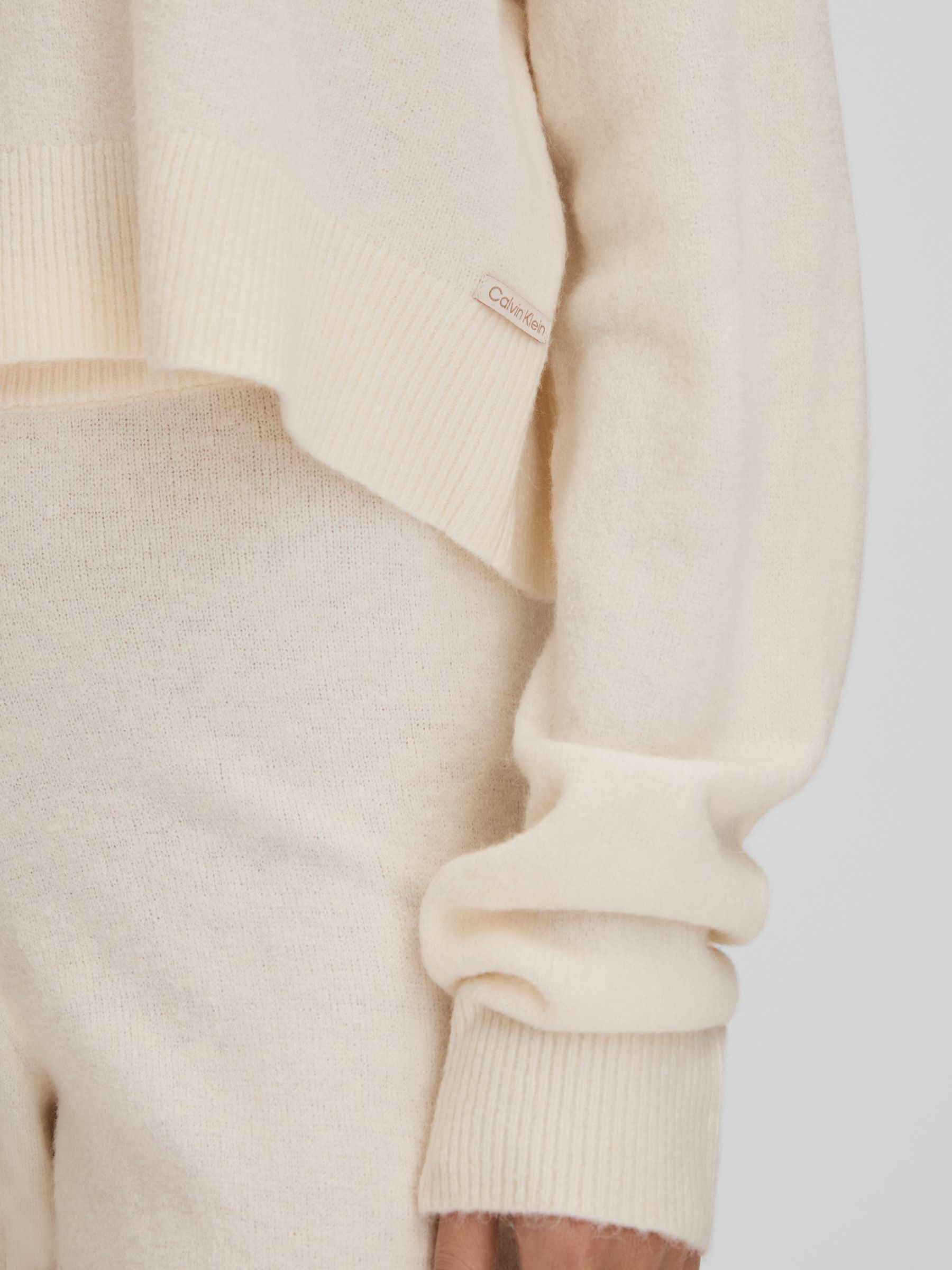 Calvin Klein Underwear Knitted Hoodie in Ivory - Image 6 of 7