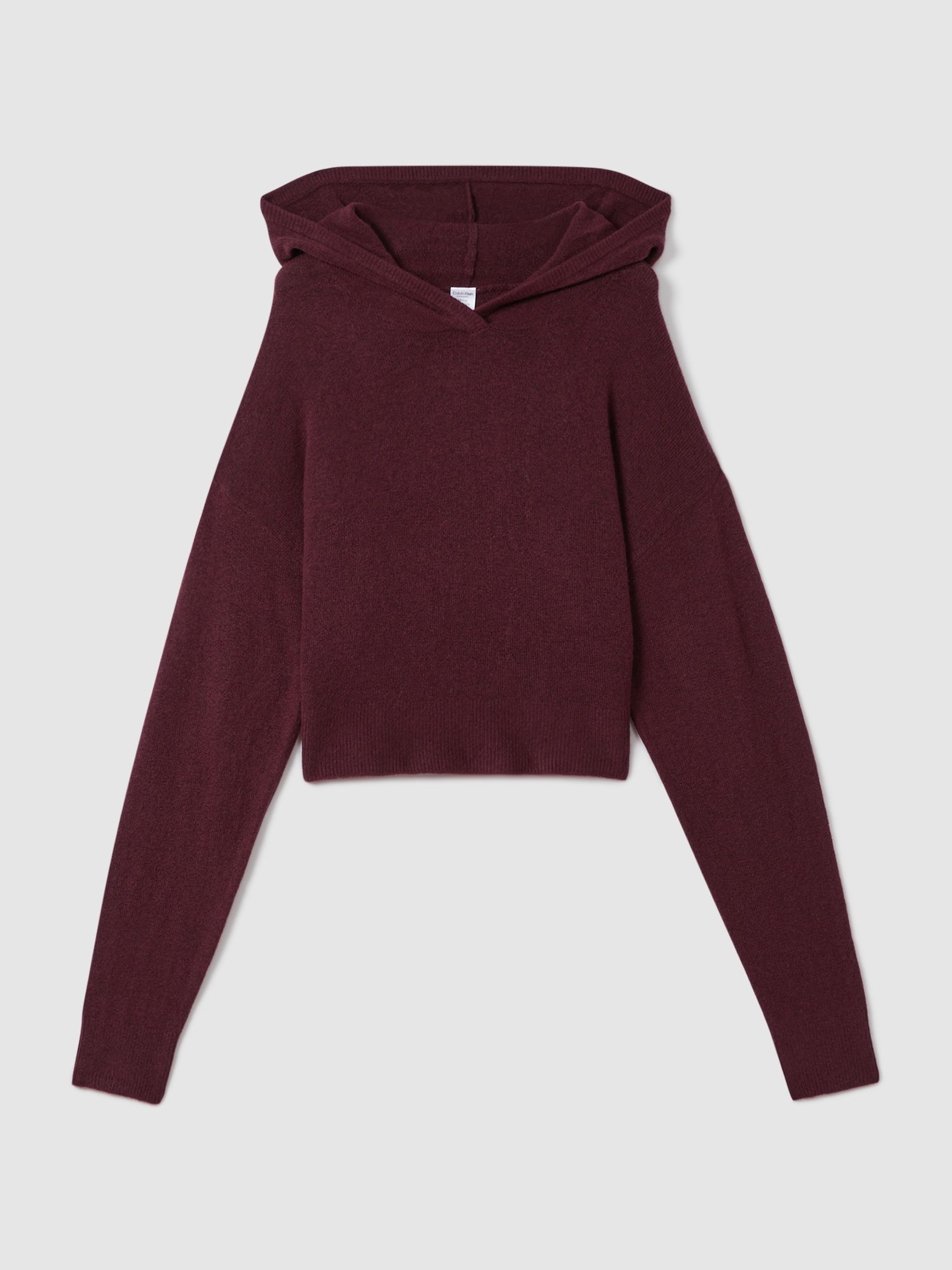 Calvin Klein Underwear Knitted Hoodie in Tawny Port - Image 2 of 7