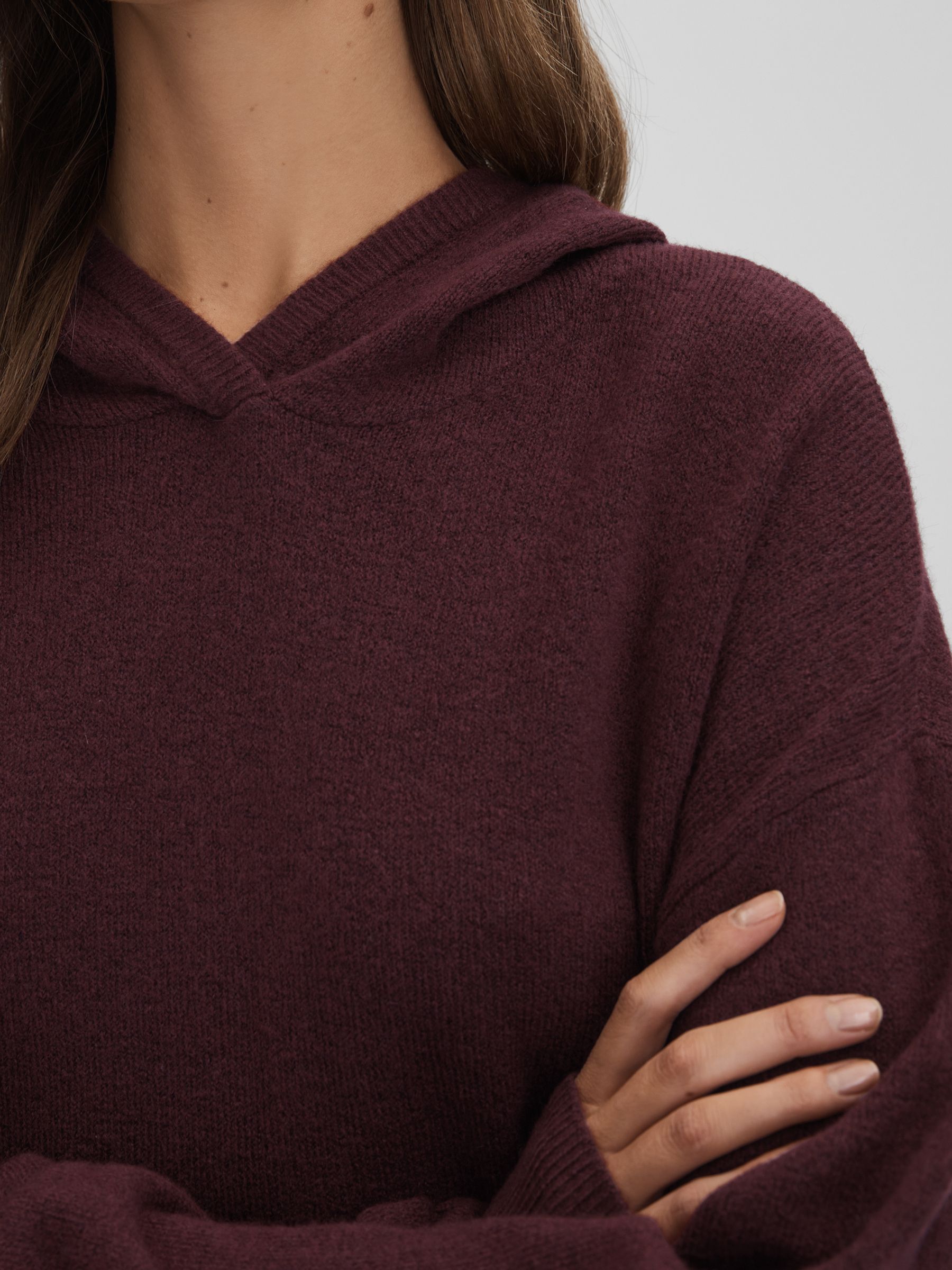 Calvin Klein Underwear Knitted Hoodie in Tawny Port - Image 4 of 7