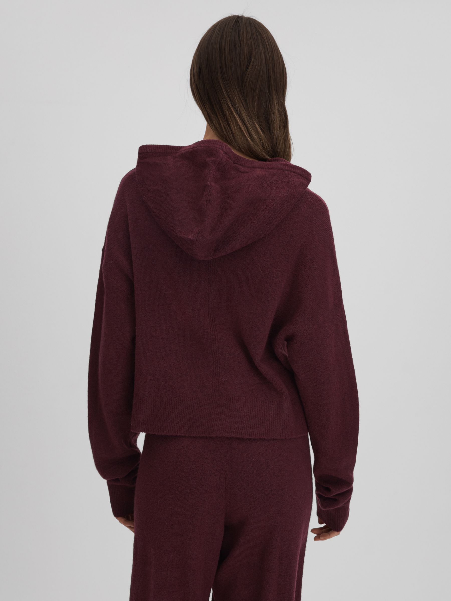 Calvin Klein Underwear Knitted Hoodie in Tawny Port - Image 5 of 7