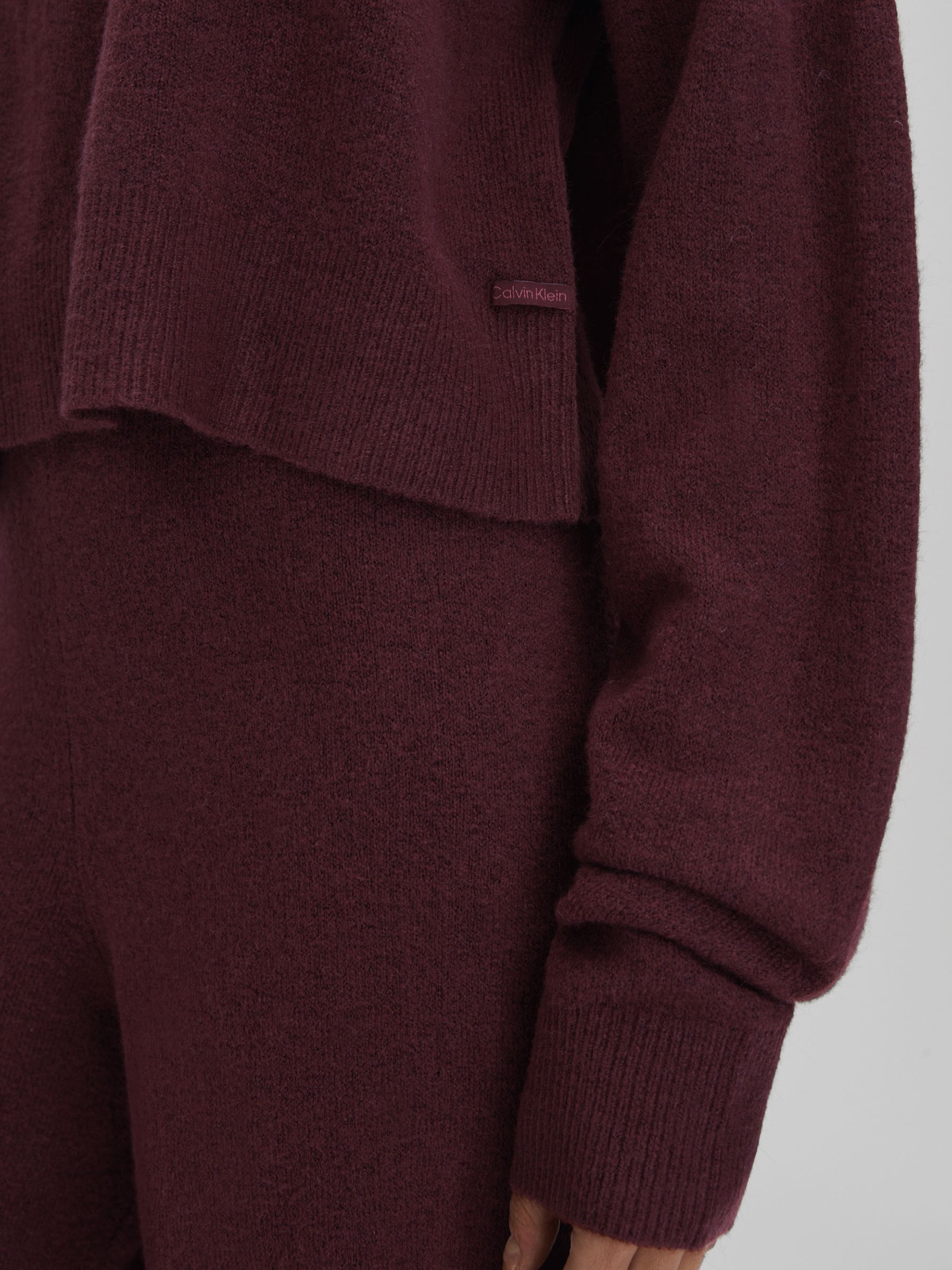 Calvin Klein Underwear Knitted Hoodie in Tawny Port - Image 6 of 7