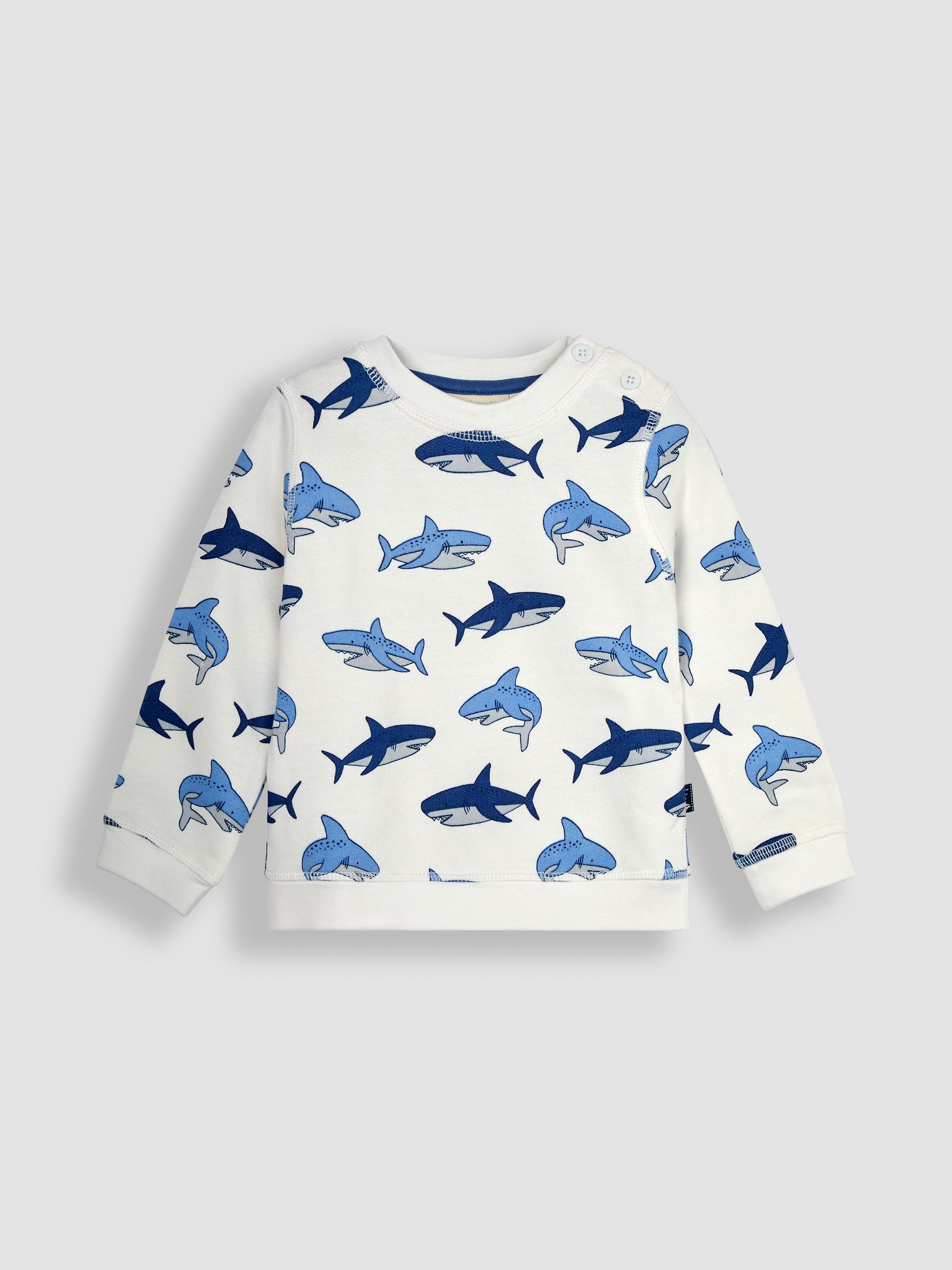 Ecru 2-Piece Shark Sweatshirt & Joggers Set - Image 3 of 6