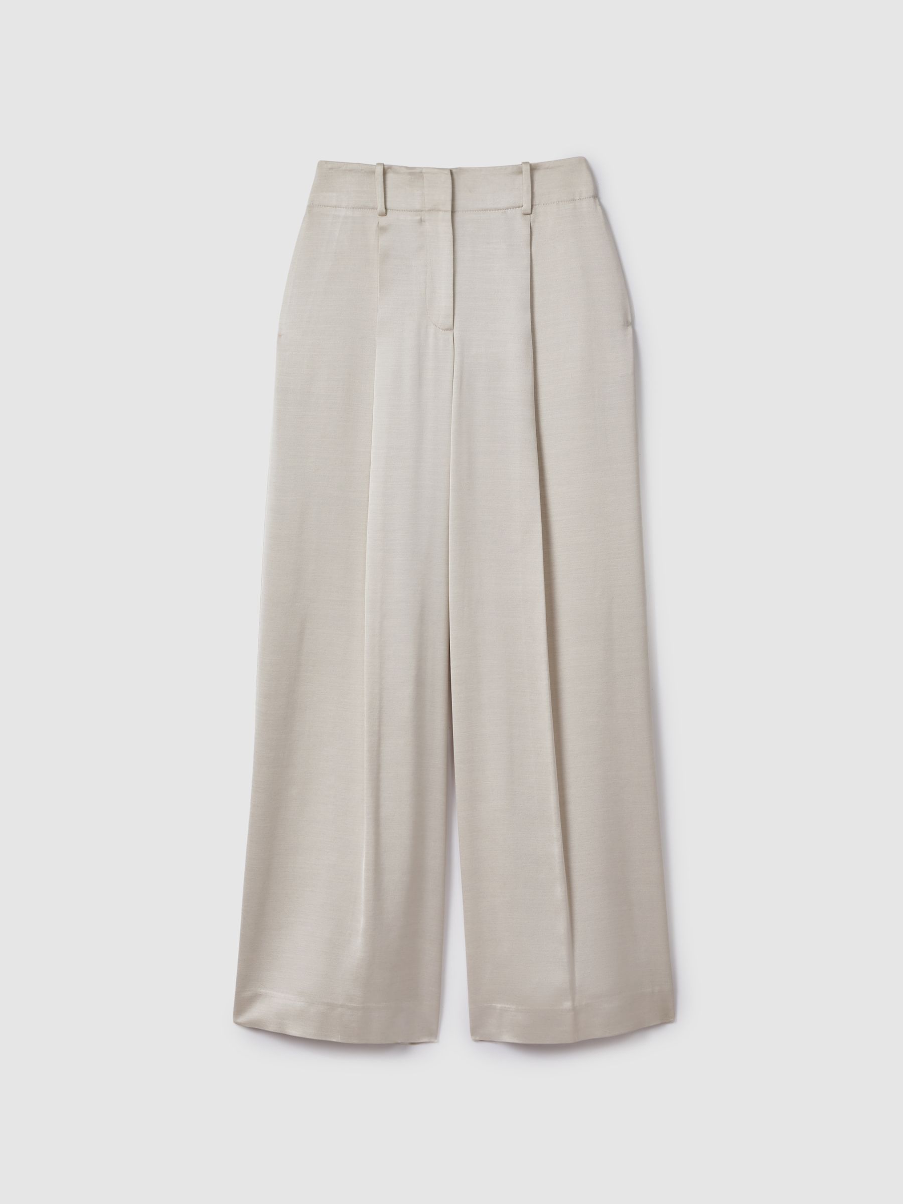 Satin Wide Leg Trousers in Champagne - Image 2 of 5