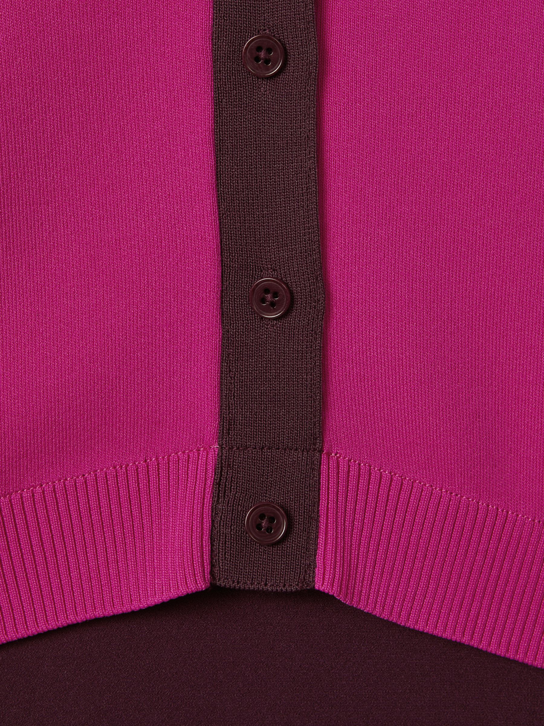 Florere Colourblock Midi Dress in Deep Pink/Burgundy - Image 8 of 8