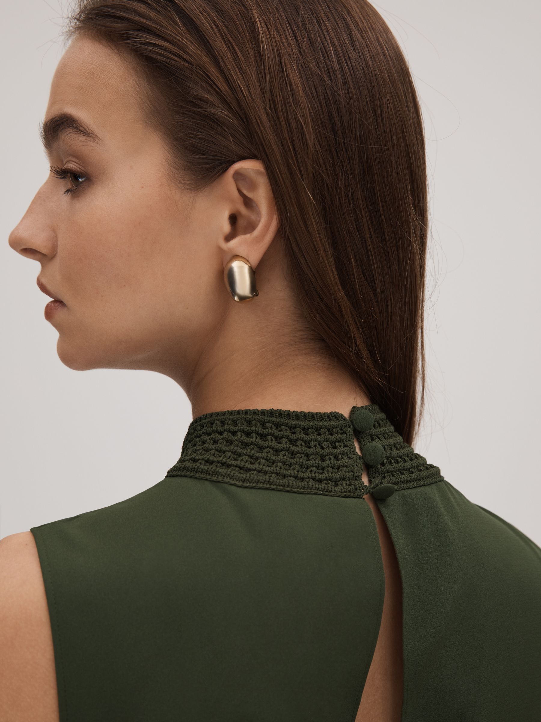 Florere High Neck Maxi Dress in Khaki - Obrázek 4 z 6