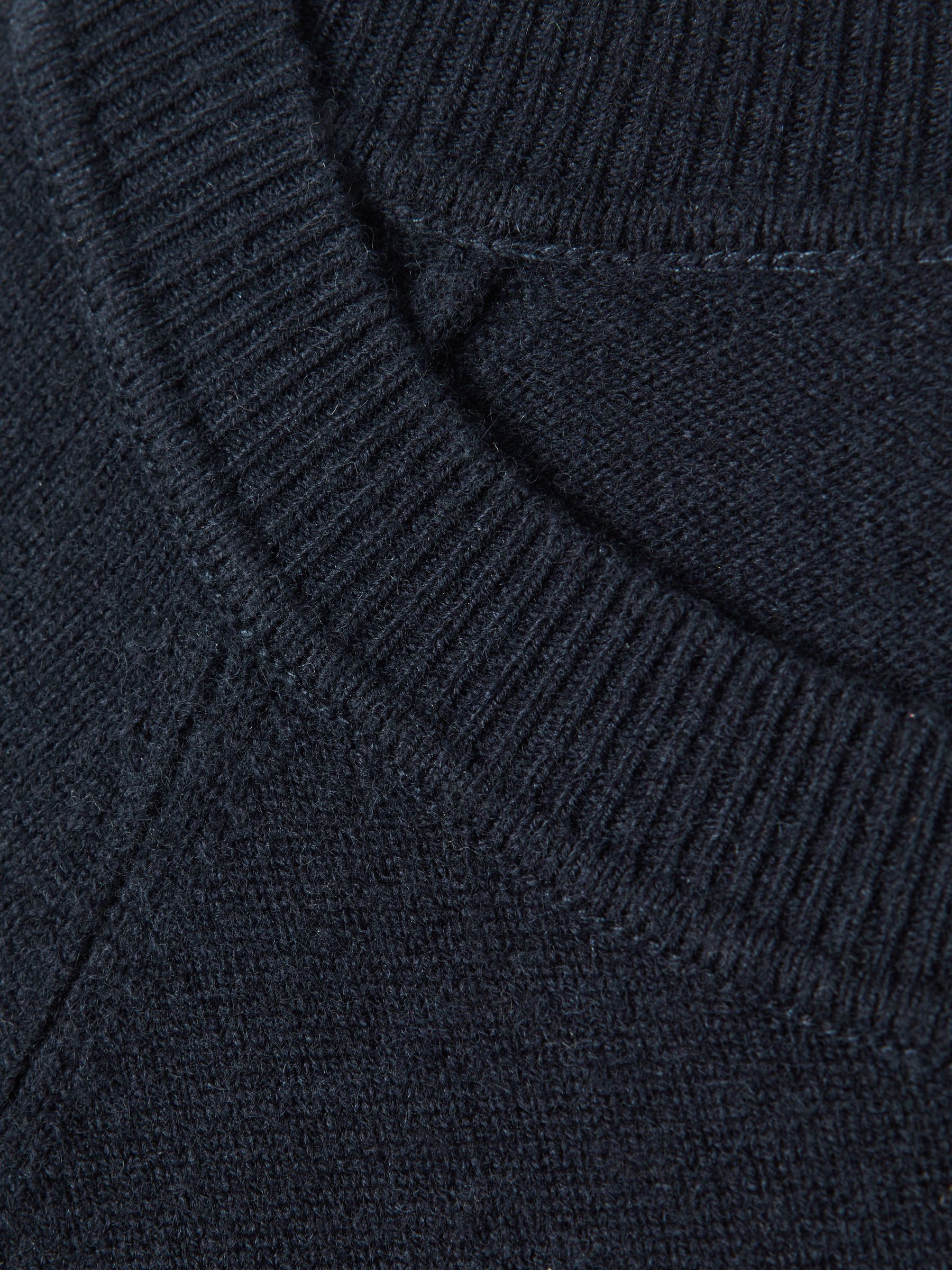 Oversized Wool Blend Crew Neck Jumper in Navy - Image 6 of 6