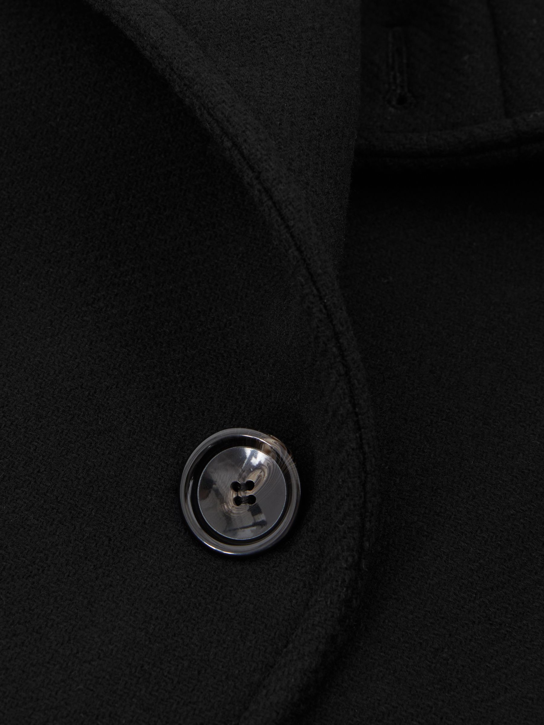 Wool Blend Double Breasted Long Coat in Black - Image 6 of 6