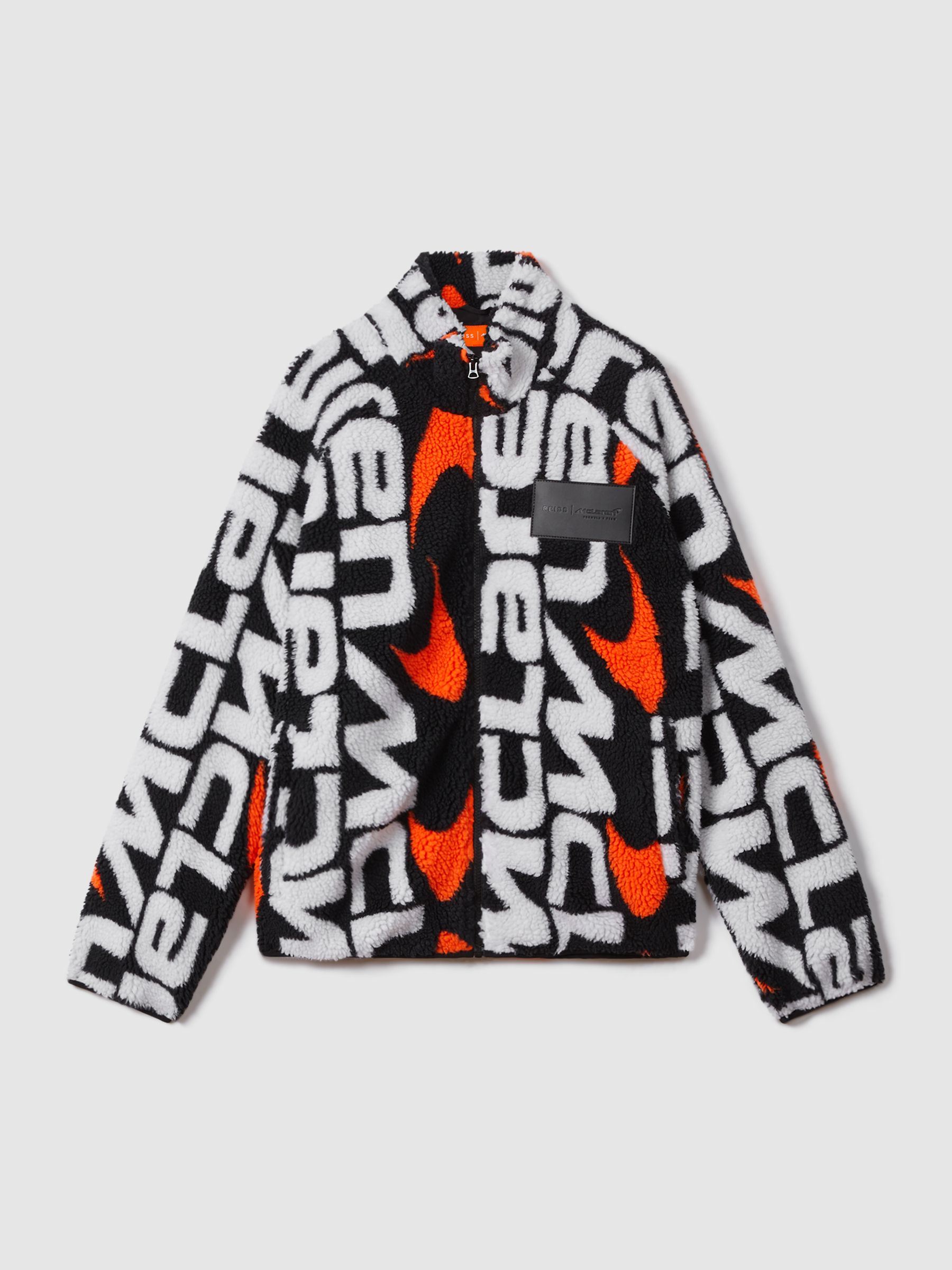 Reiss McLaren F1 Zip-Through Fleece Jacket in Black Multi | REISS